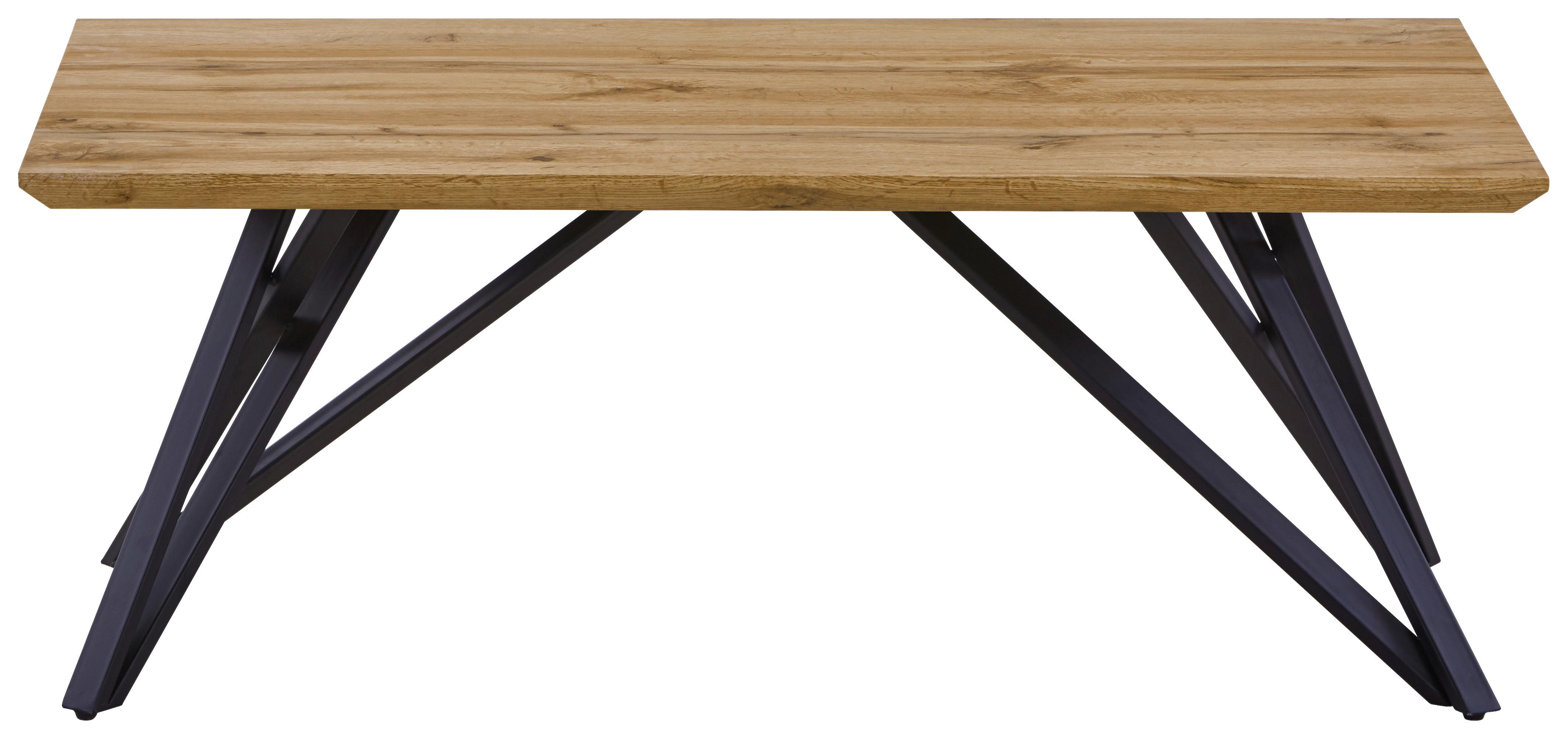 Măsuță de cafea Turin - culoare lemn stejar/negru, Modern, metal/material pe bază de lemn (110cm) - Modern Living
