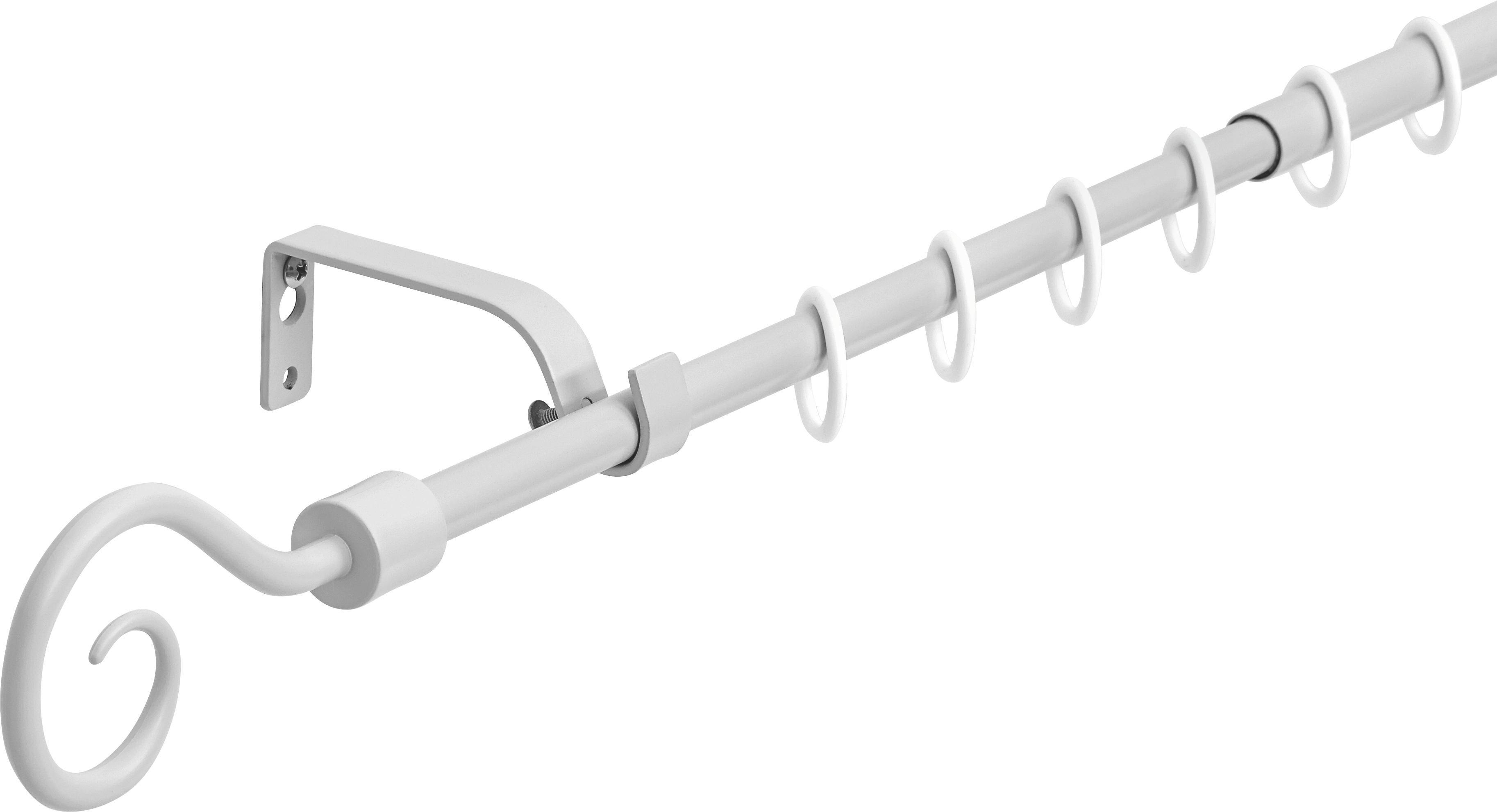 Vorhangstangenset BLACK NIGHT, ca. 120-210cm - Weiß, Metall (120/210cm) - Based