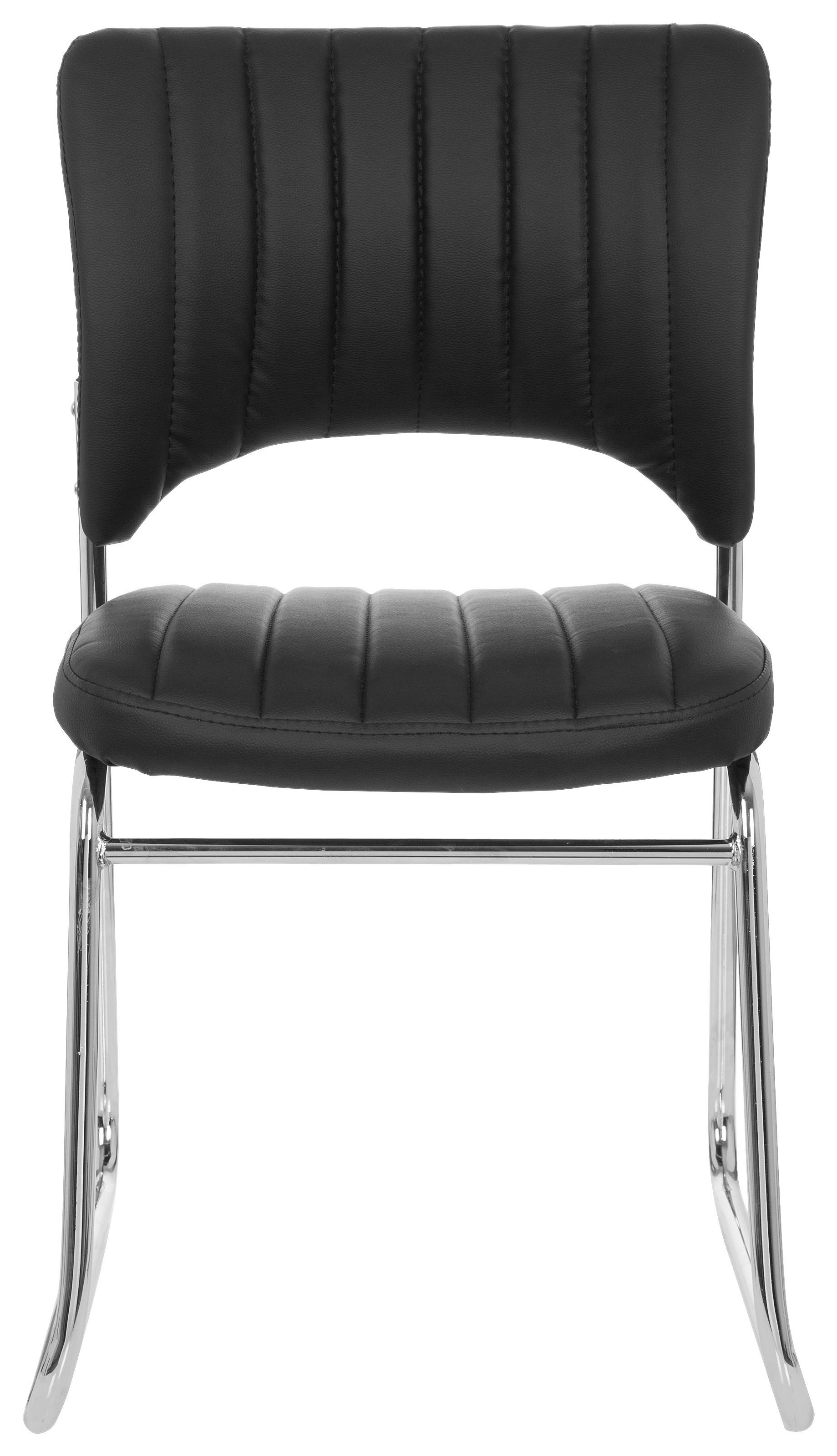 Konferenčni Stol Caspi V, Črna - barve kroma/črna, Moderno, kovina/tekstil (44/82/52cm) - MID.YOU