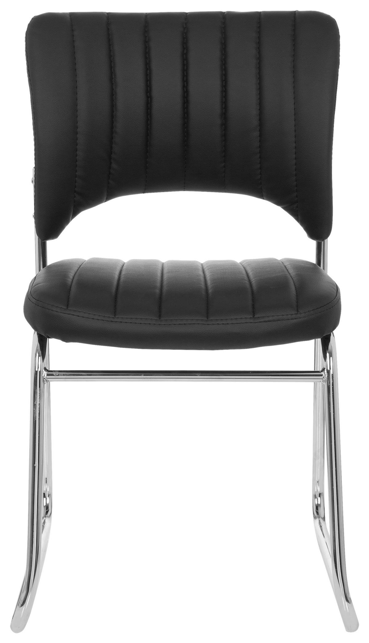 Konferenčni Stol Caspi V, Črna - barve kroma/črna, Moderno, kovina/tekstil (44/82/52cm) - MID.YOU