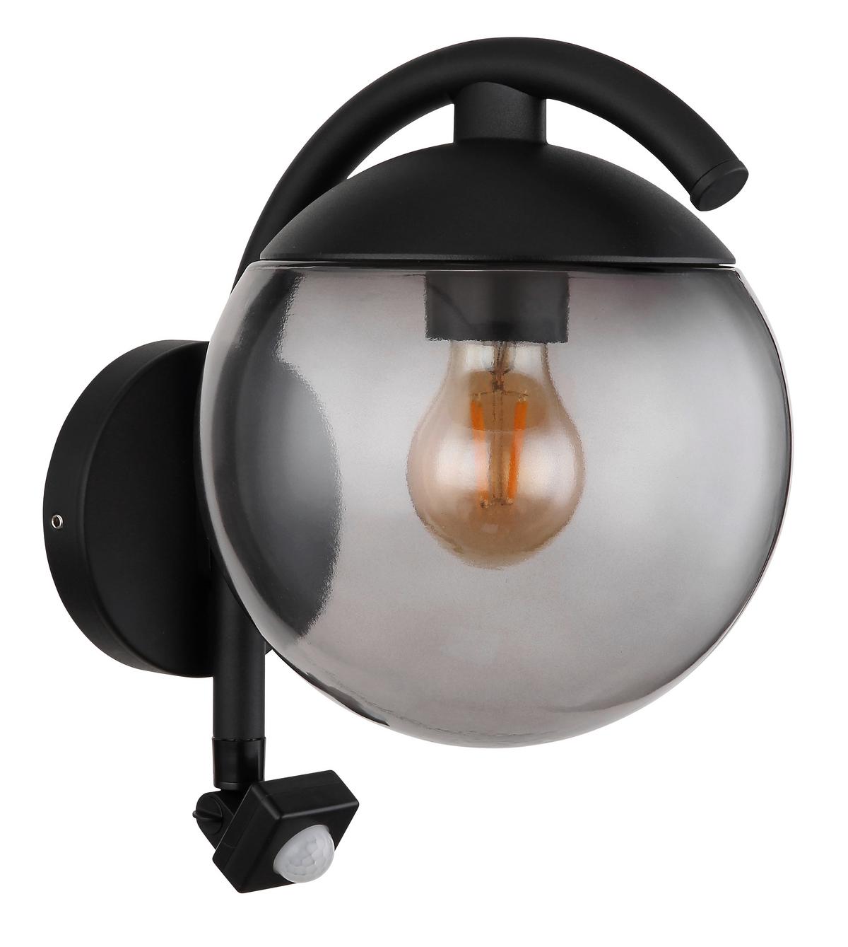 AUSSENWANDLEUCHTE 31811S - Schwarz, Basics, Glas/Metall (20/26/30cm) - Globo