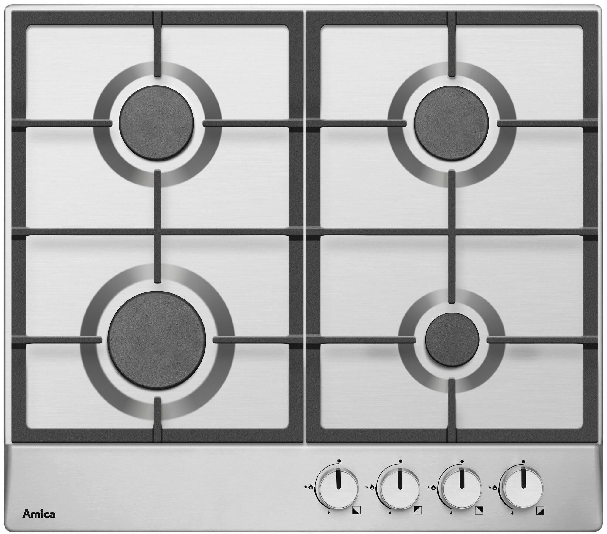 Gaskochfeld KMG734000E Edelstahl - KONVENTIONELL, Metall (59/52cm) - Amica