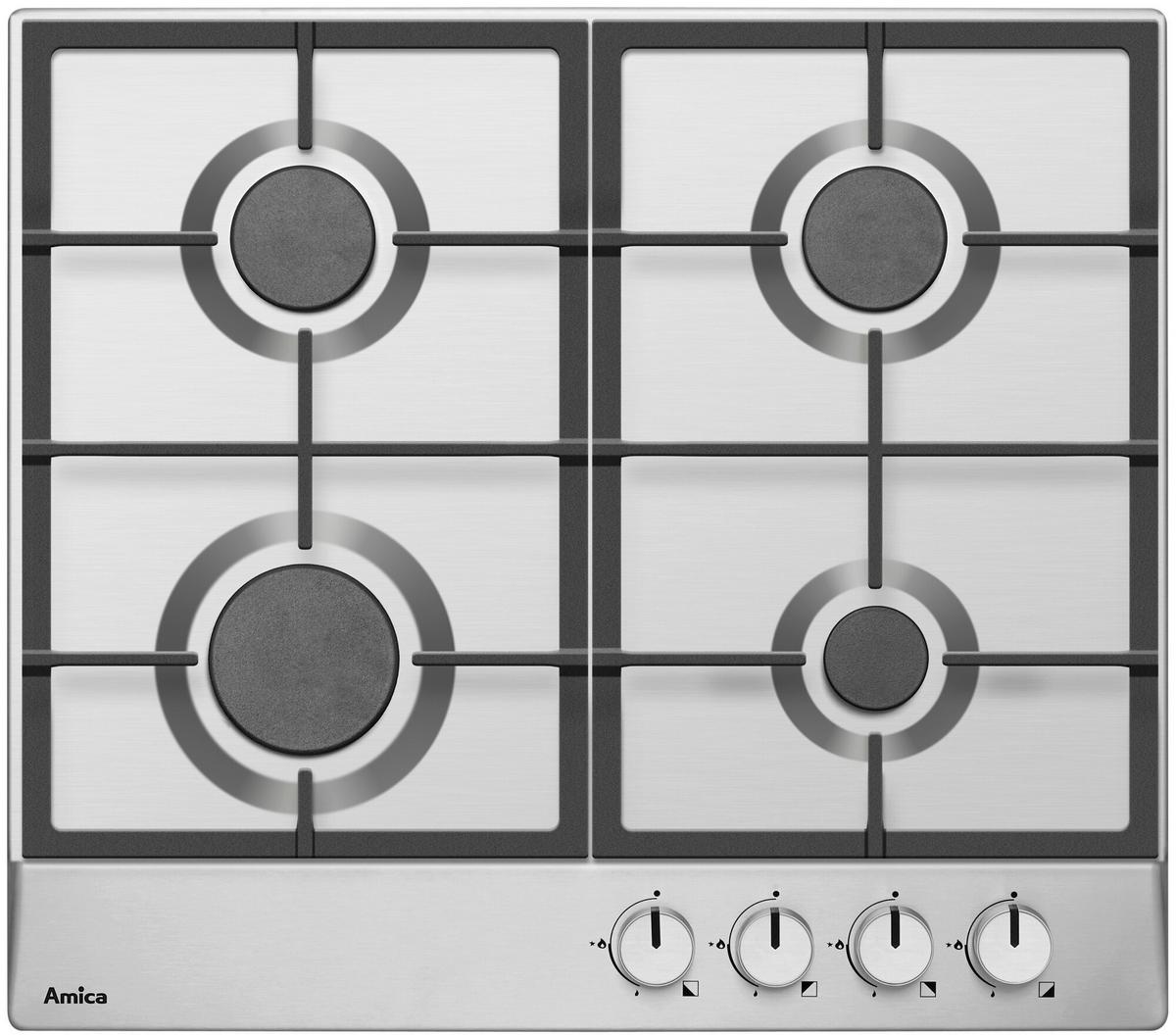 Gaskochfeld KMG734000E Edelstahl - KONVENTIONELL, Metall (59/52cm) - Amica