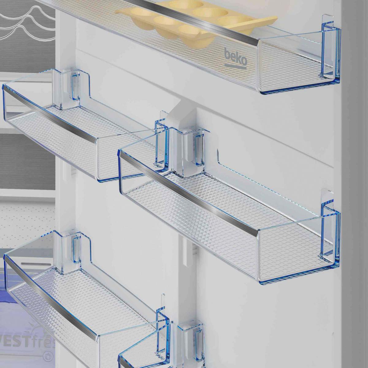 Kühl-Gefrier-Kombination BCNE400E50SHN - Weiß, MODERN, Metall (69/194/55cm) - Beko