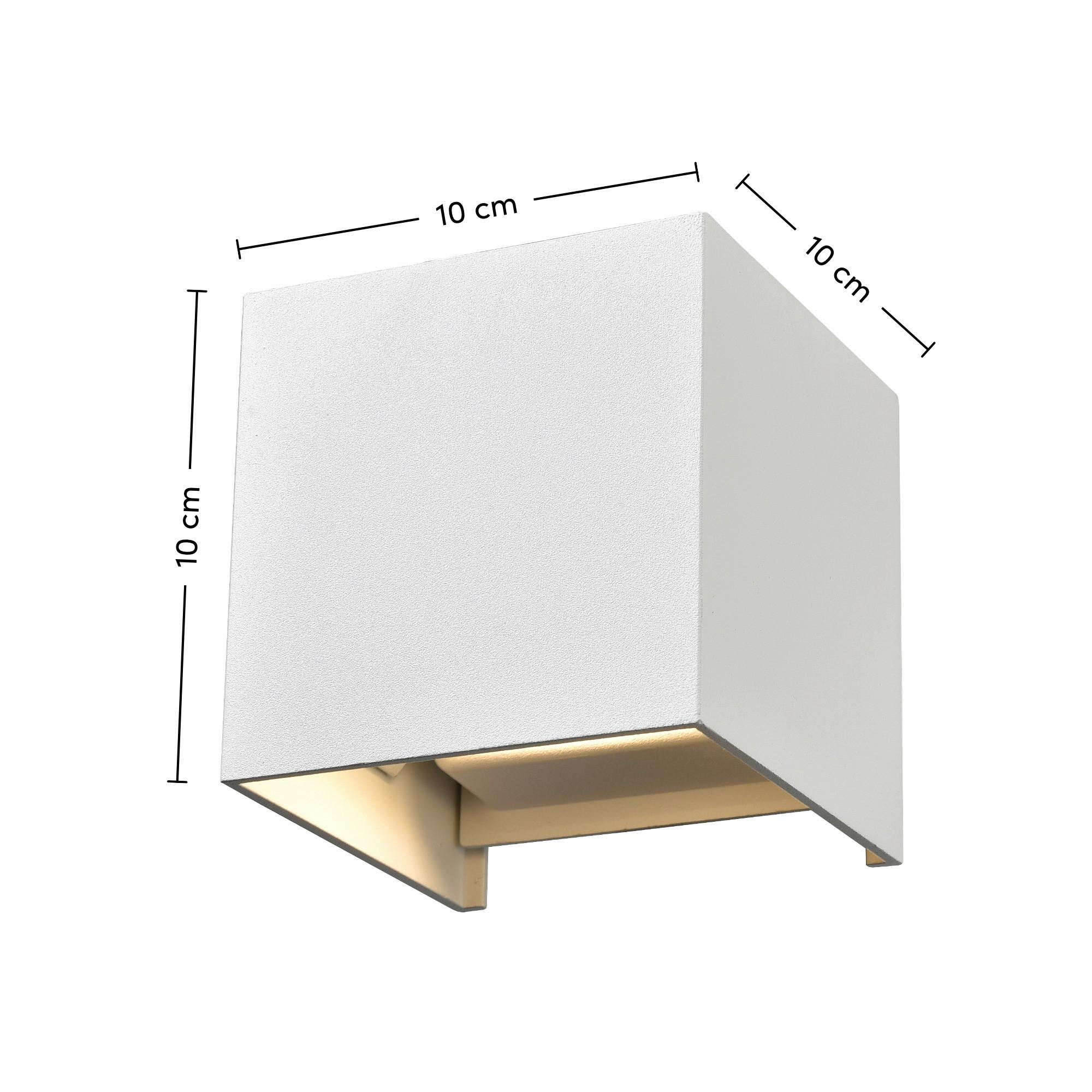 LED-Wandleuchte Kubik max. 7 Watt - Weiß, LIFESTYLE, Metall (10/10/10cm) - Mömax
