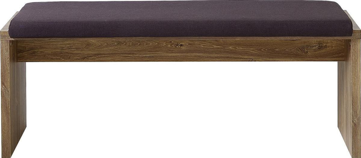 Sitzbank in Akaziefarben inkl. Kissen - Akaziefarben, Modern, Holzwerkstoff (126/46/35cm) - Premium Living