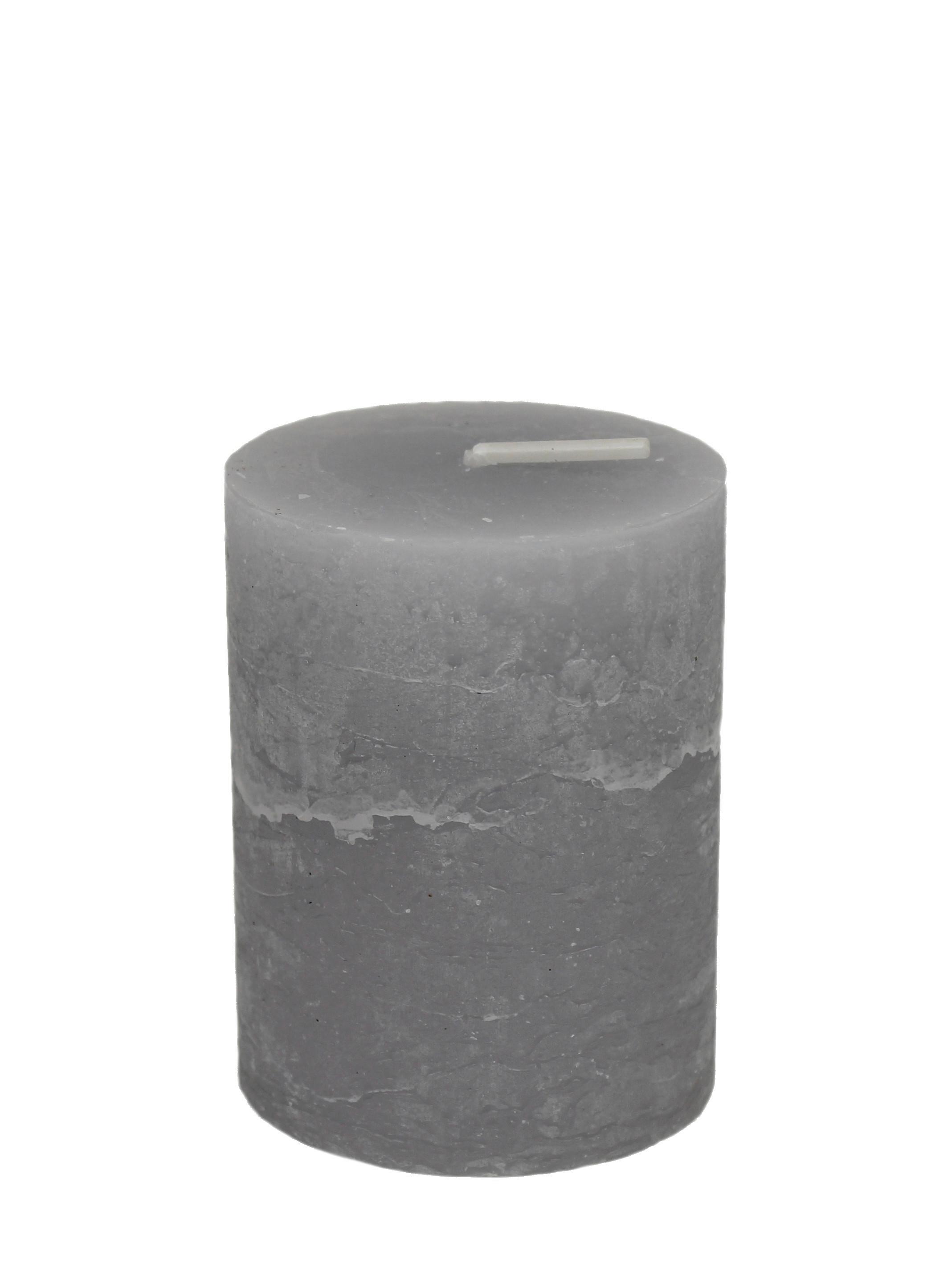 Stumpenkerze Lia Grau - Hellgrau, MODERN (6.8/9cm) - Premium Living