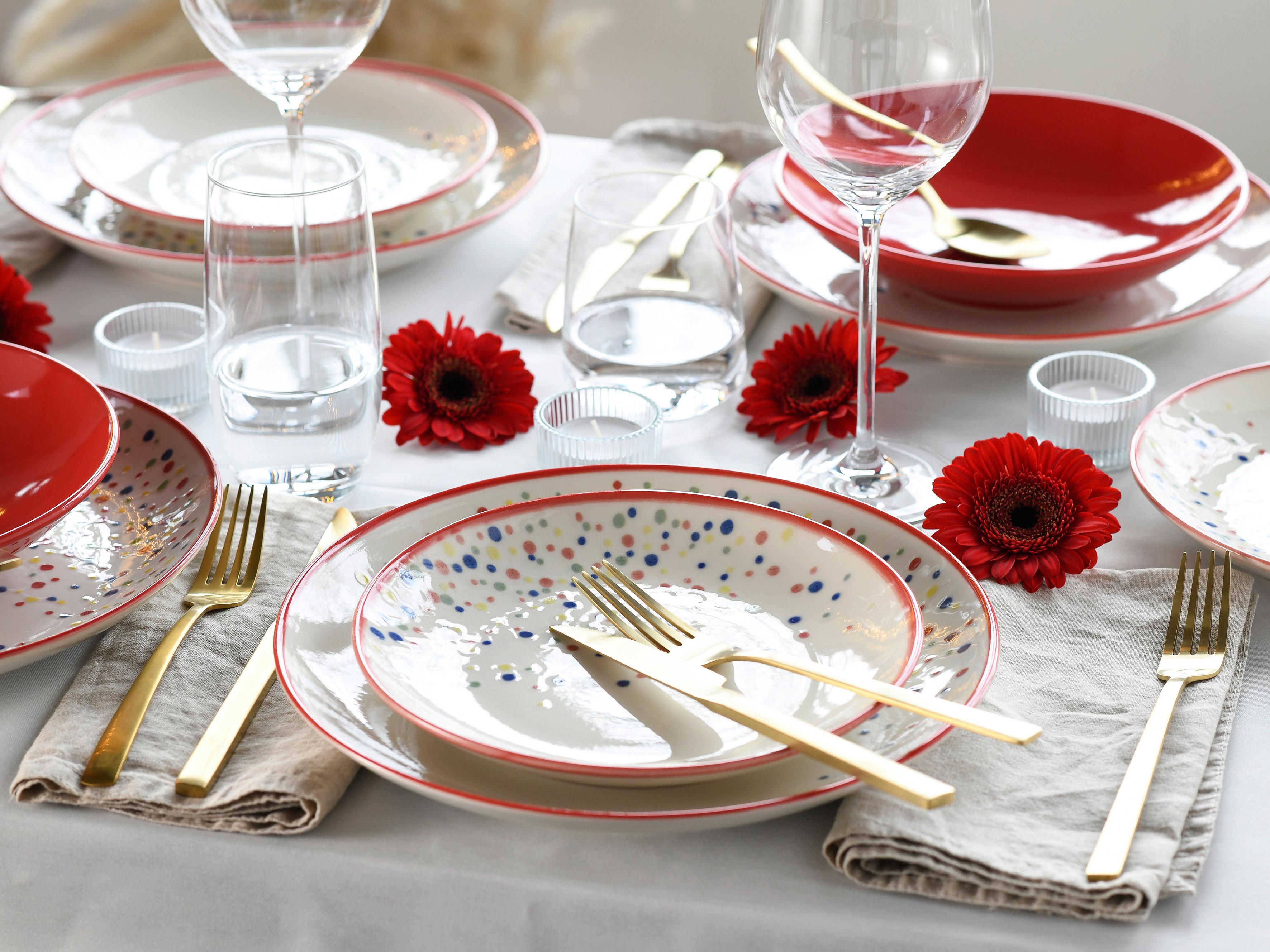 Kombinirani Servis Joy Red, 16-Delni - večbarvno, Basics, keramika - Creatable