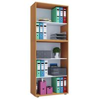 Pisarniški Regal Lona Xxl, Bukev - črna/barve bukve, Basics, umetna masa/leseni material (70/178/37cm) - MID.YOU