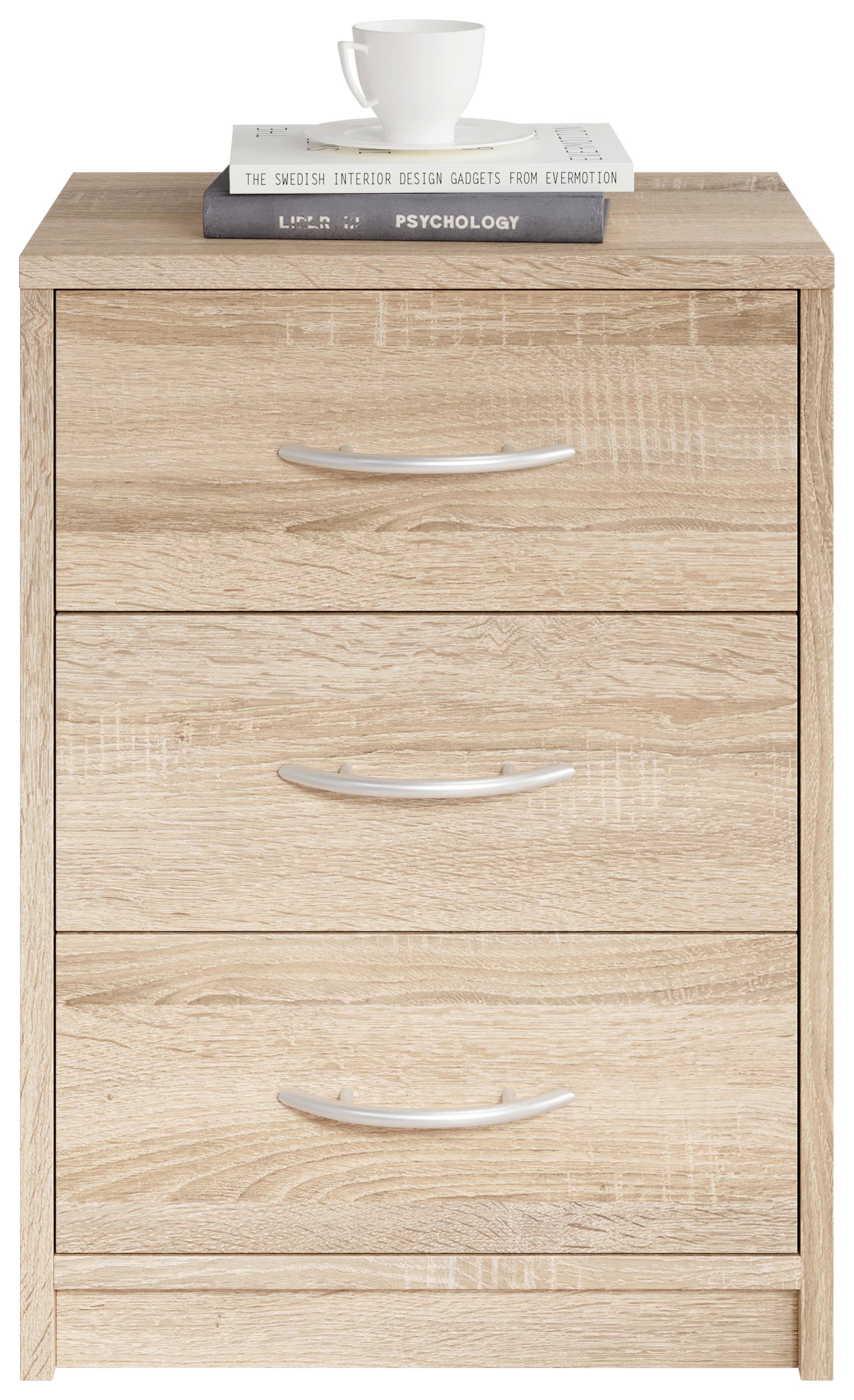 Noćni Ormarić Pepe - siva/crna, drvni materijal/plastika (38,5/54/28cm) - Based