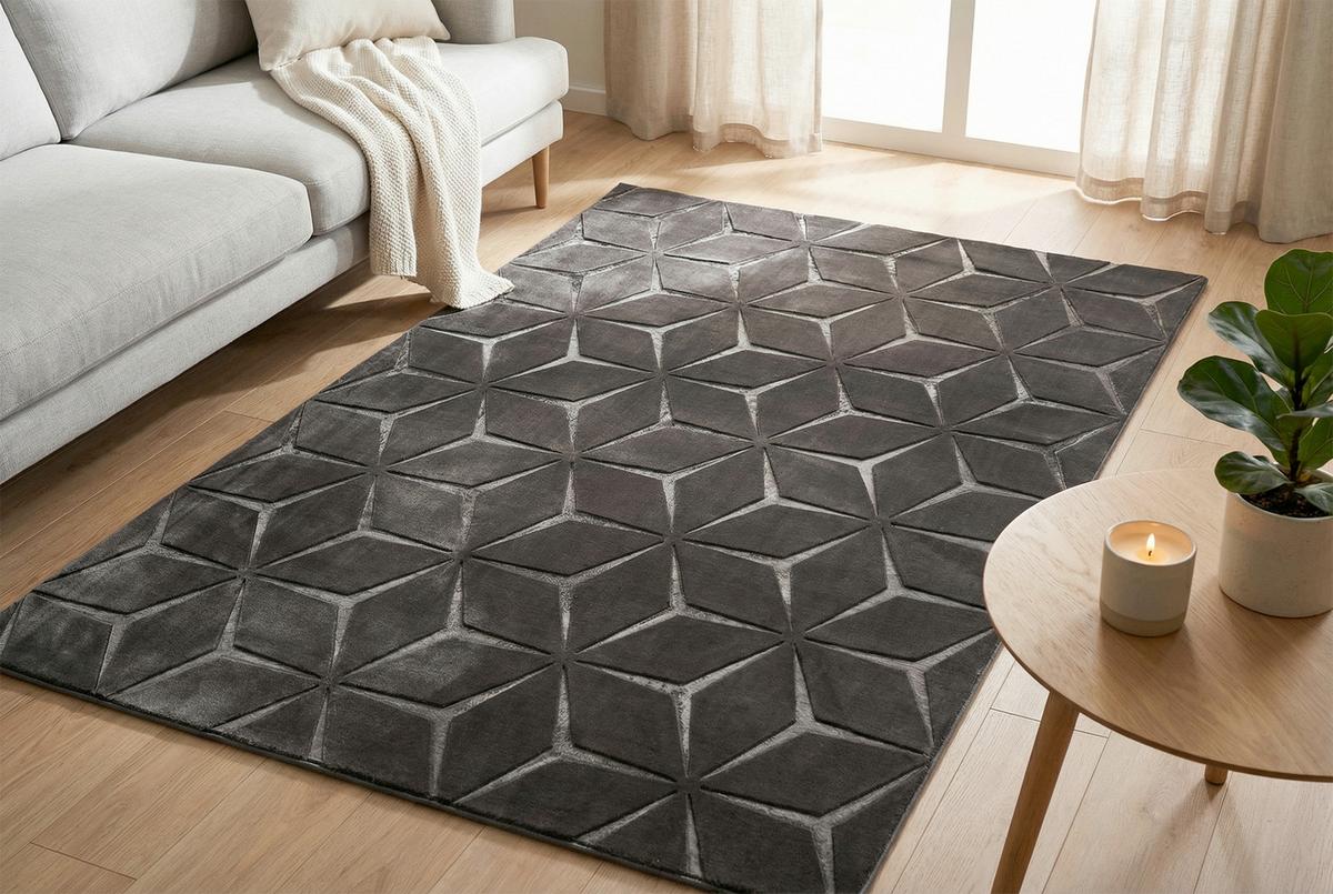 Läufer Calma 225 Anthrazit 80x150 Cm - Anthrazit, Basics, Textil (80/150cm) - Kayoom