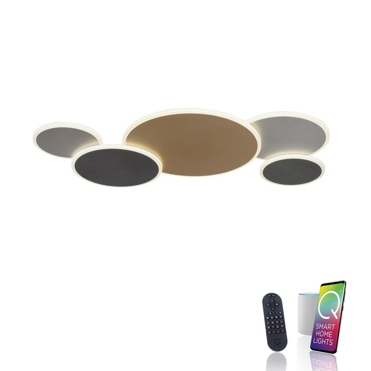 LAMPA SUFITOWA LED 8008-70 Q-PIATO - Design, metal (85/50,5/6,5cm) - Paul Neuhaus