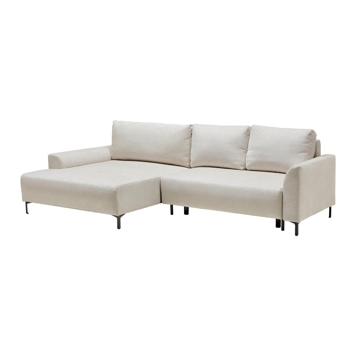 Ecksofa Integra Beige - Beige/Schwarz, Textil/Metall (170/81-93/294cm) - Mömax