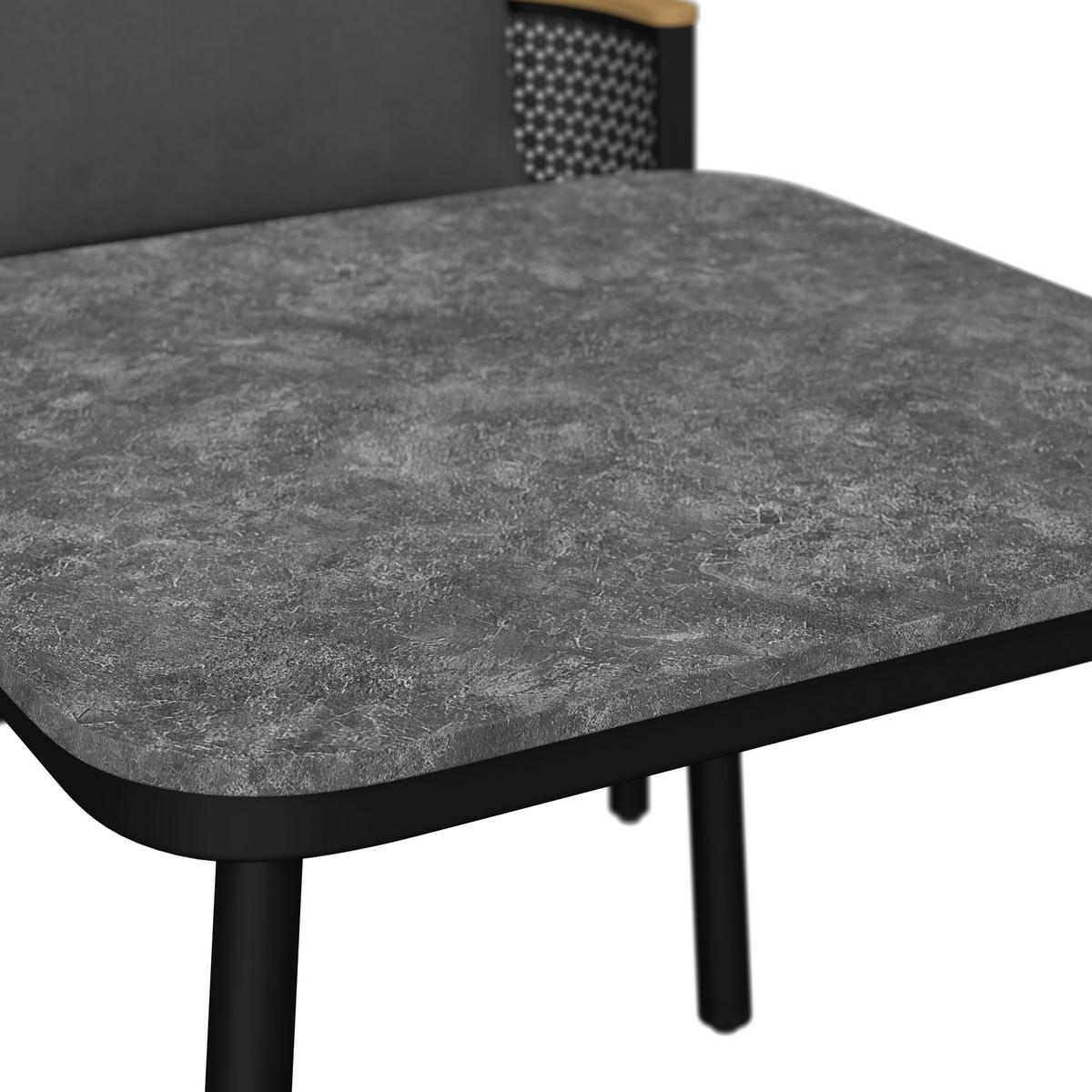 Garnitură grădină Lissa - gri închis/culoare lemn păr, Modern, plastic/metal - Bessagi Garden