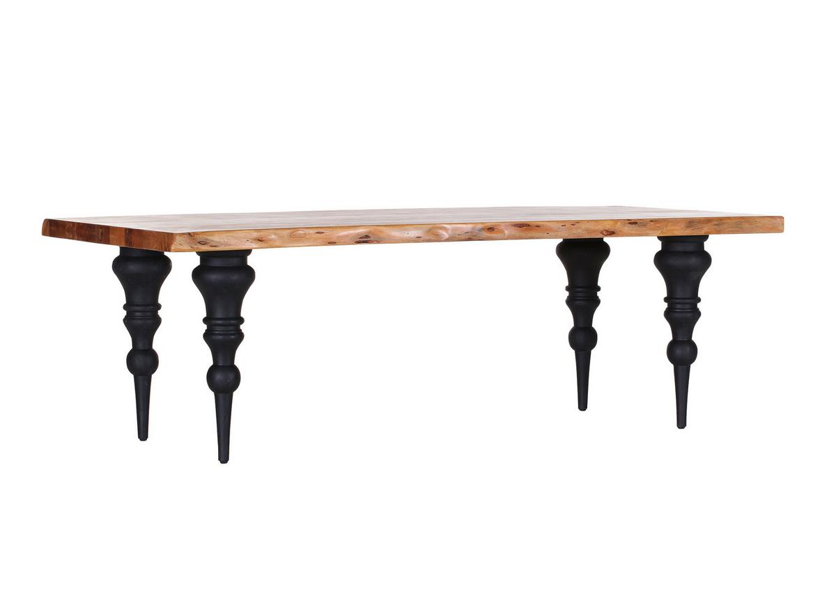 Esstisch in Naturfarben/Schwarz - Schwarz/Naturfarben, Lifestyle, Holz (240/100/76cm) - Zandiara