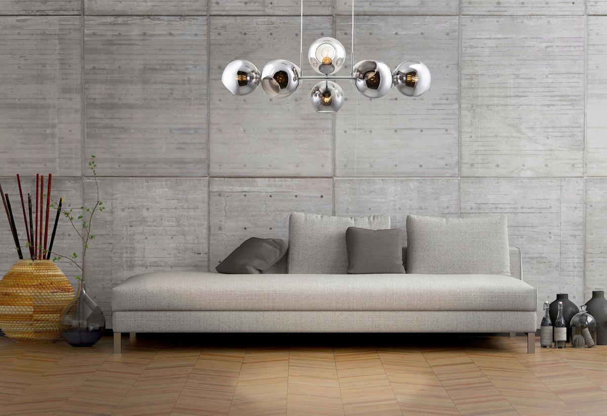 HÄNGELEUCHTE 31240802 PILAR - Dunkelgrau, Design, Glas/Metall (100/38/150cm) - Globo