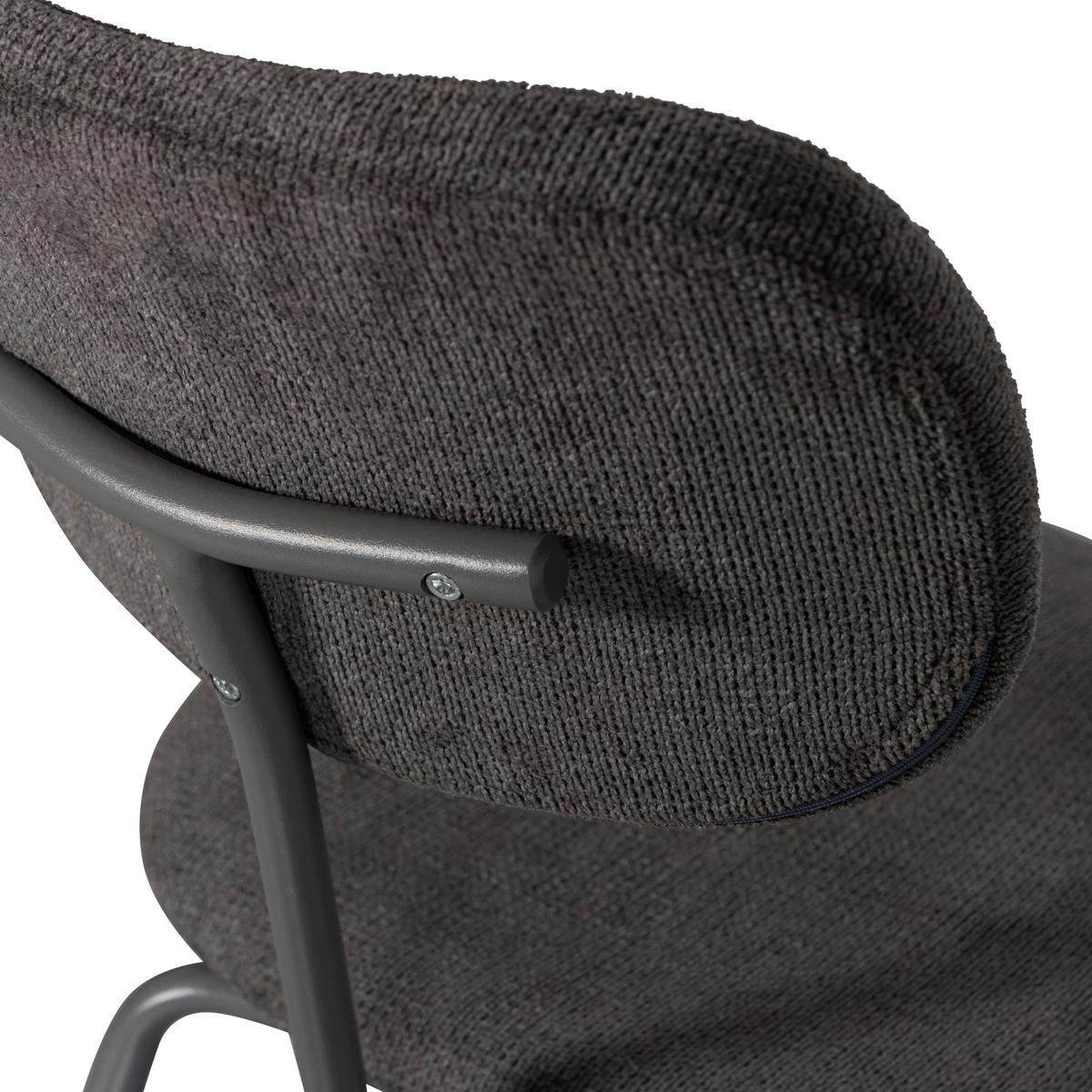 Stuhl-Set Link Braun/Grau B: 54cm - Schwarz/Braun, MODERN, Textil/Metall (54/78/45cm) - Livetastic
