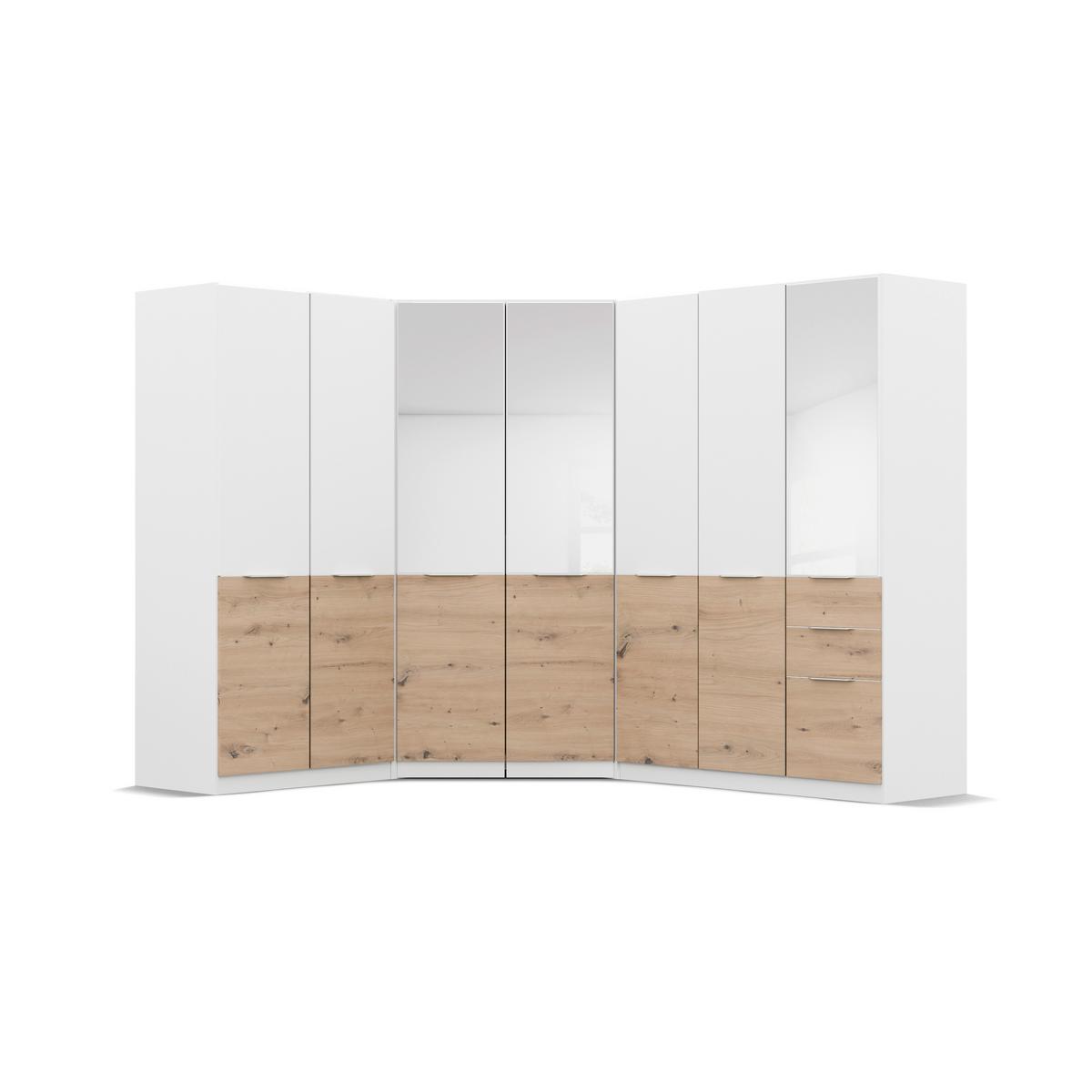 Drehtürenschrank Max Weiss/Eiche Artisan - Weiss/Eiche Artisan, Konventionell, Holzwerkstoff/Kunststoff (91/197/54cm) - Mömax