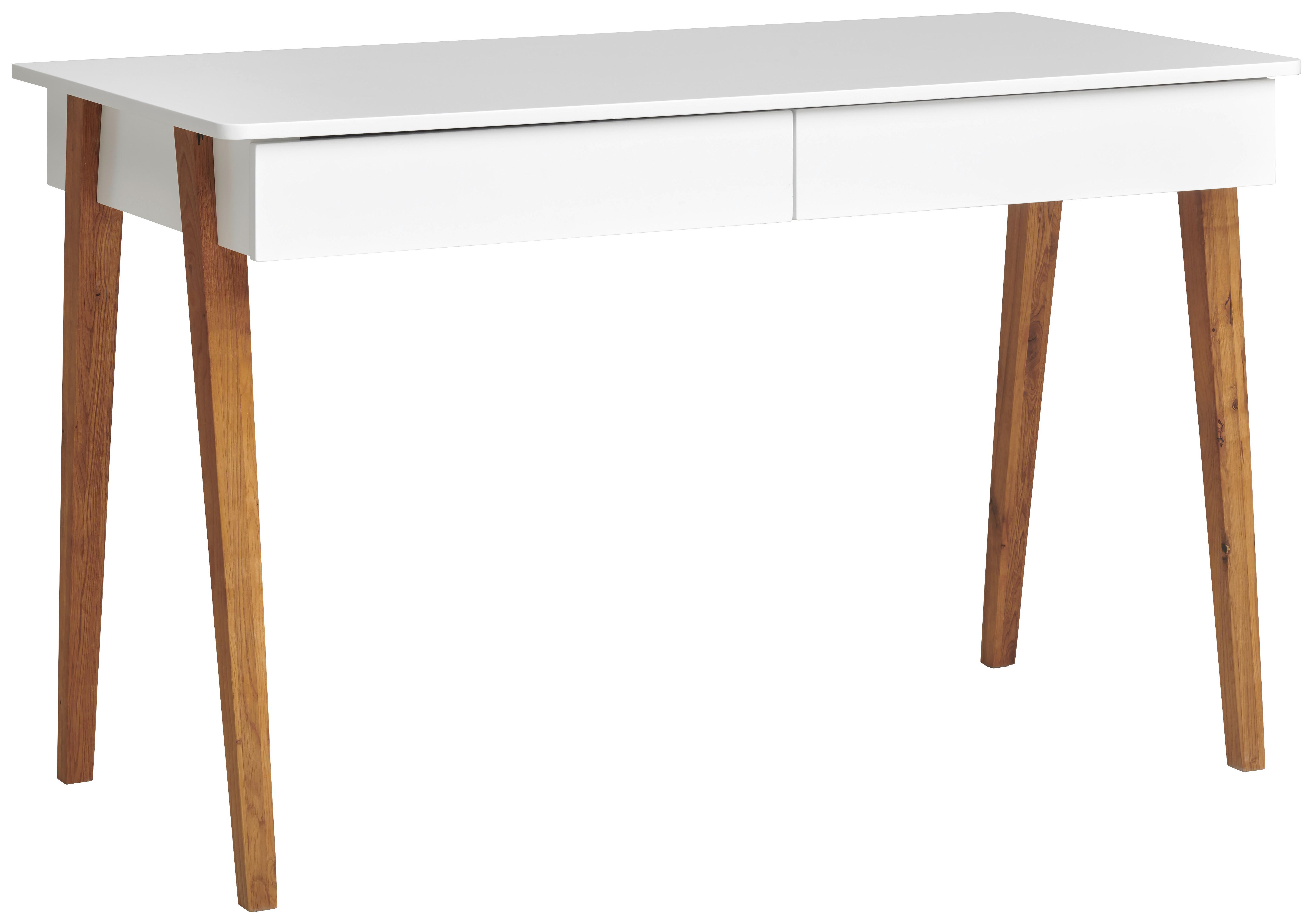 BIURKO 2DRAWER - kolor dębowy/biały, Modern, materiał drewnopochodny/drewno (120/60/76cm) - MID.YOU