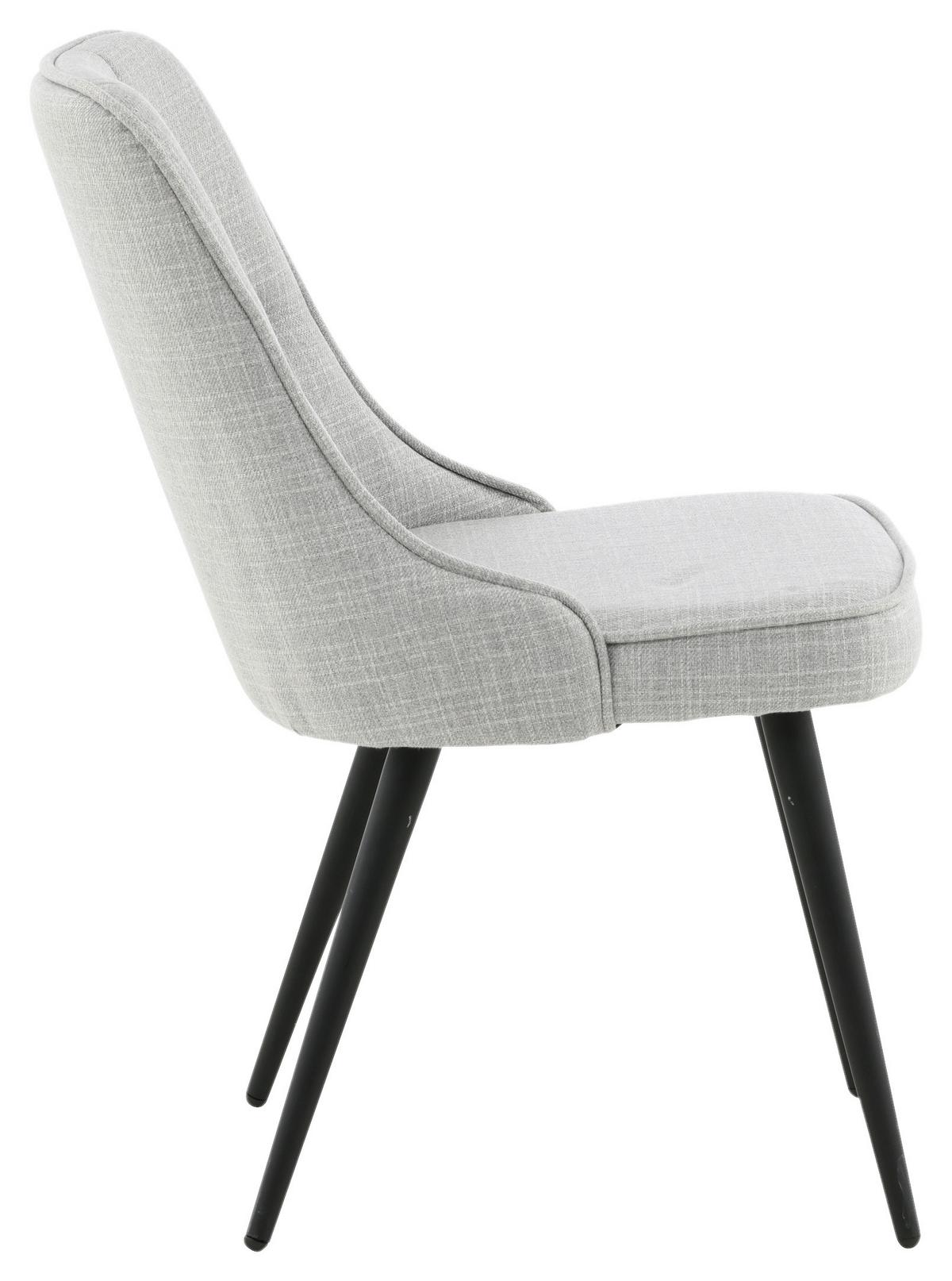 STUHL-SET VELVET DELUXE - Hellgrau/Schwarz, Design, Kunststoff/Textil (50/88,5/66cm) - Livetastic