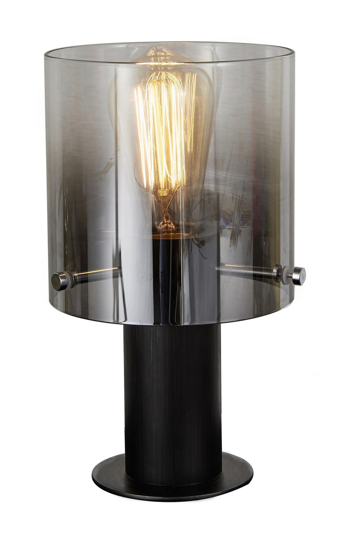 LAMPA STOŁOWA ALESUND - czarny/ciemnoszary, Design, metal/szkło (15/26cm) - Dieter Knoll