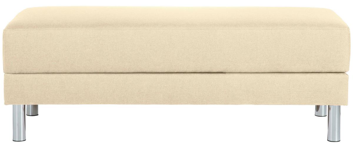 ECKSCHLAFSOFA JUST FASHION - Chromfarben/Beige, KONVENTIONELL, Textil/Metall (152/230cm) - Max Winzer