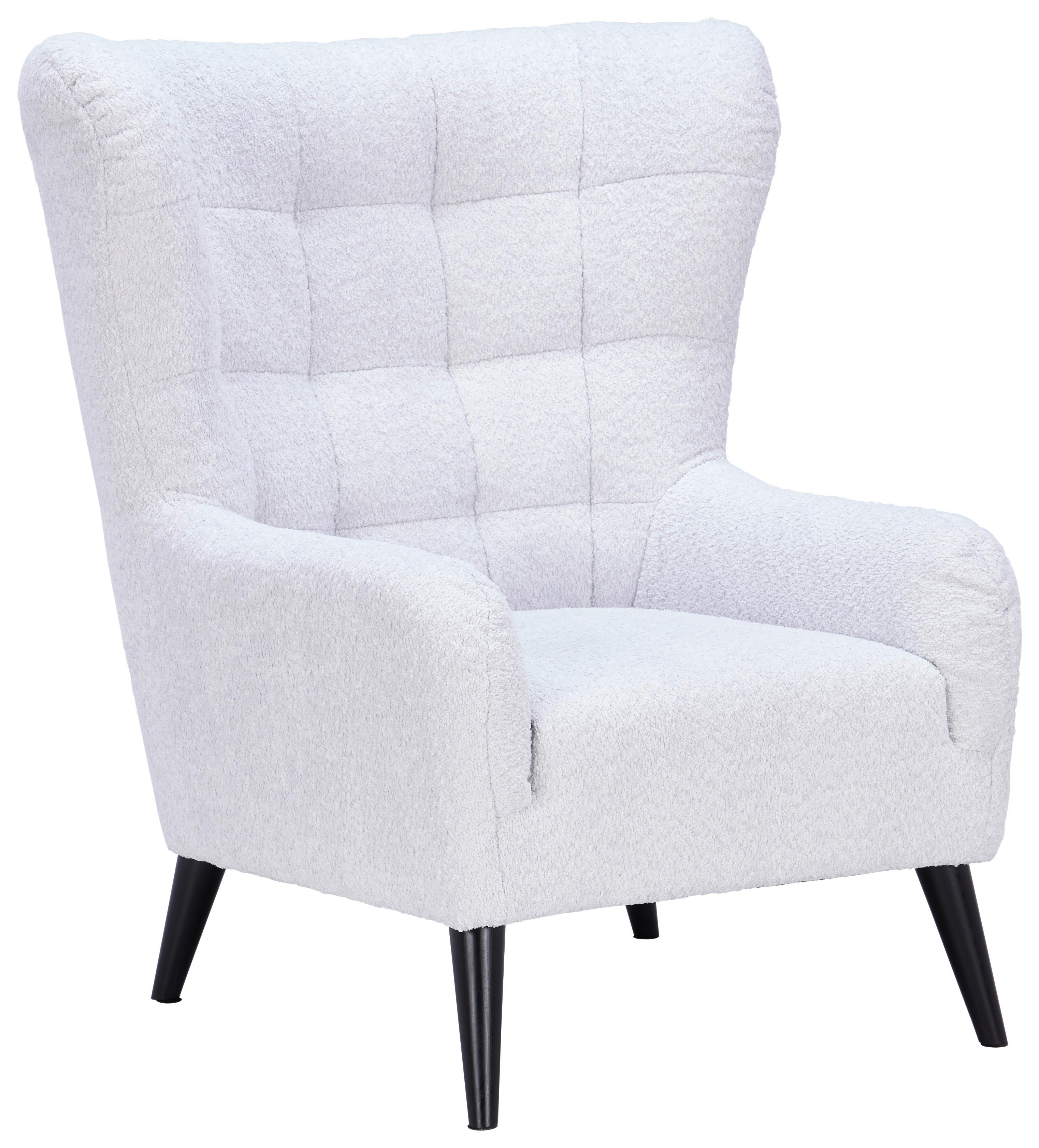 Fotelj Casey, Svetlo Siva, Bouclé - črna/bela, Moderno, tekstil (94/107/86cm)