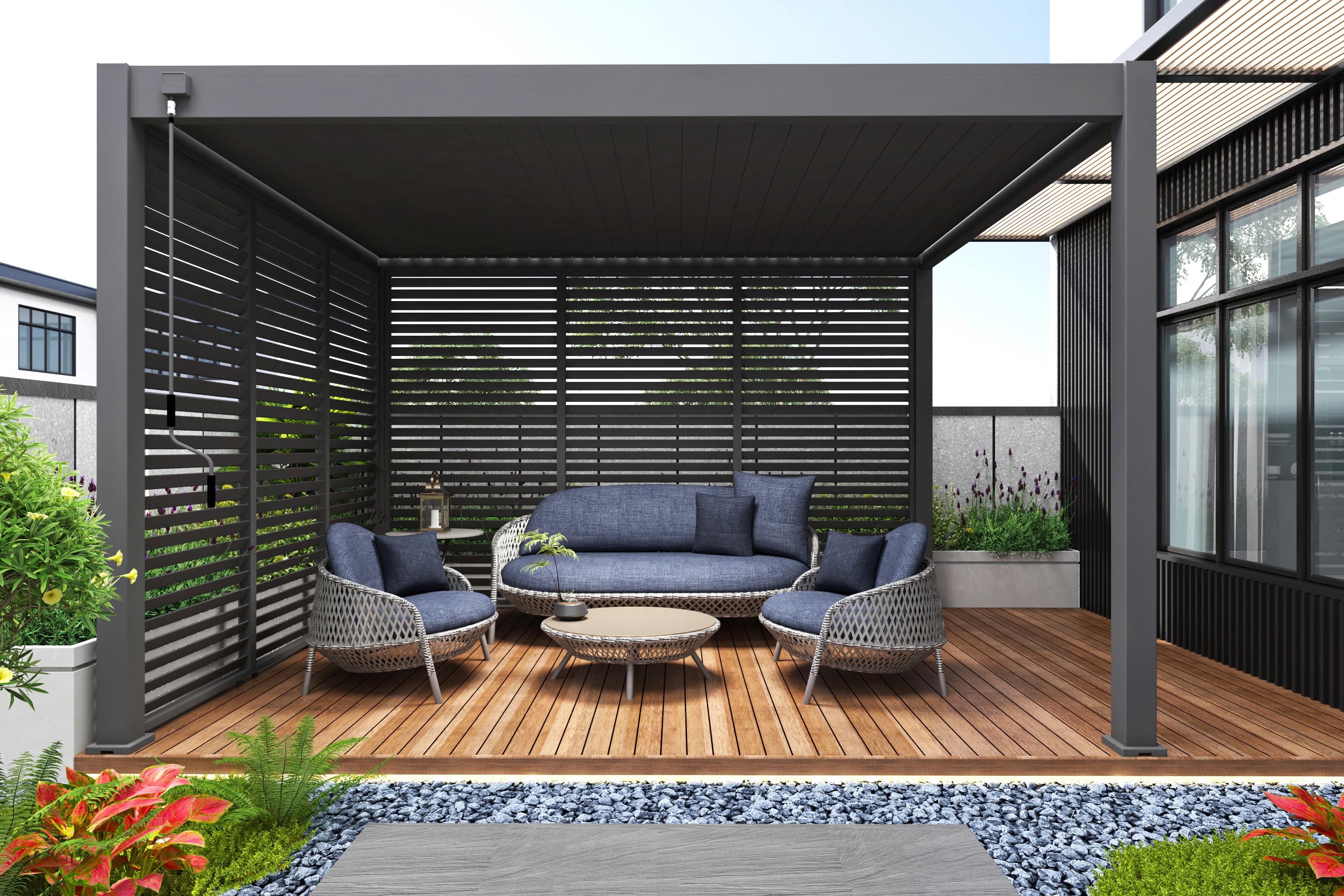 PERGOLA-SEITENTEIL WEIDE 93CM ANTHRAZIT - Anthrazit, Basics, Metall (93/235/10cm) - Gardenson