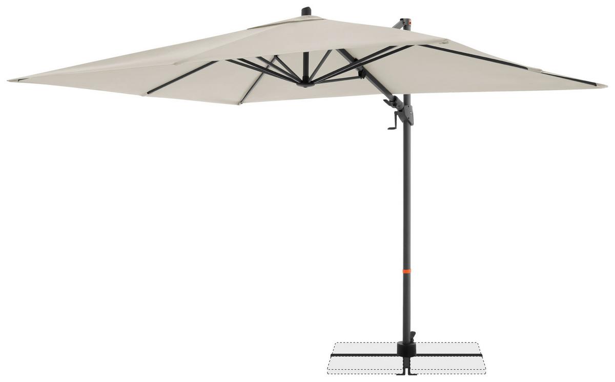 Ampelschirm Myzone Naturfarben ca. 320x240cm - Anthrazit/Naturfarben, Basics, Textil/Metall (320/240cm) - Doppler
