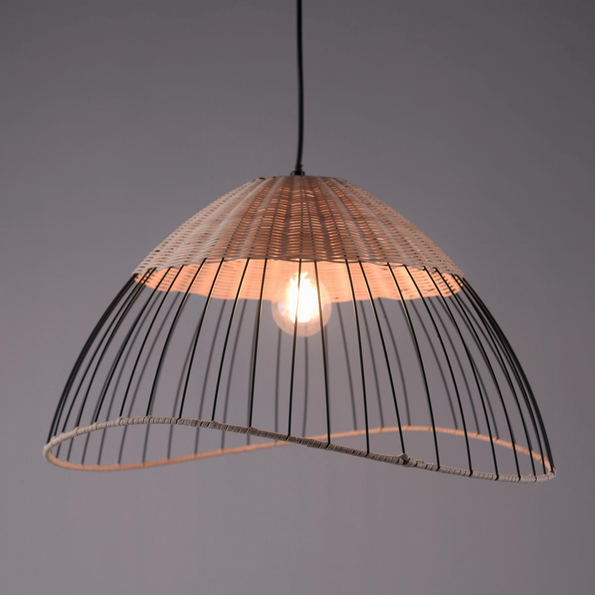 LAMPA WISZĄCA 30207-79AO KORE - kolor drewna eukaliptusowego/czarny, Natur, tworzywo sztuczne/metal (48/48/120cm) - Just Light