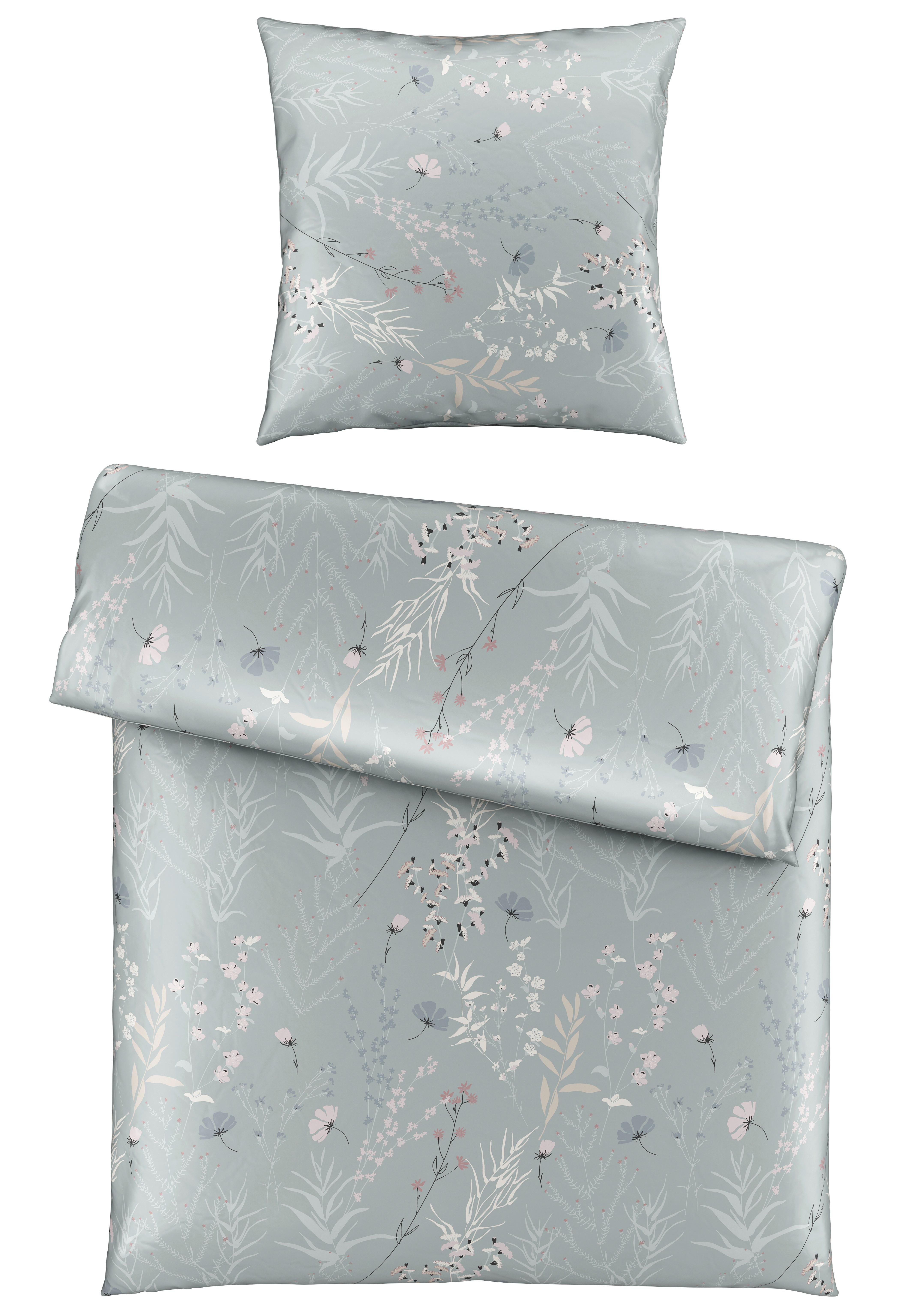 Bettwäsche Lina Grün ca. 135x200cm - Grau, KONVENTIONELL, Textil (135/200cm) - Mömax