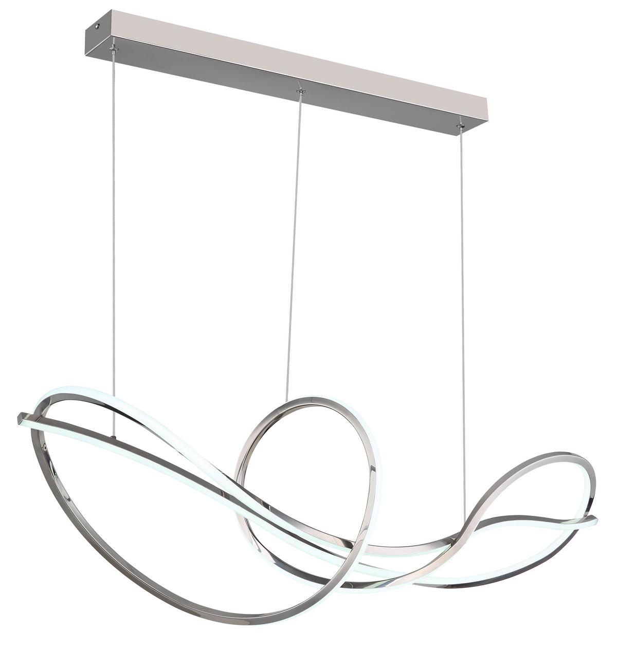 Led Viseća Svjetiljka Iduna - bijela/boje kroma, Design, metal/plastika (110/33/120cm) - Globo