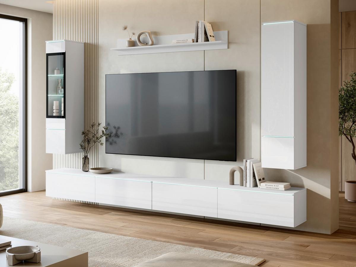 Dnevni Regal Veral Xxl, Bela, 5-Delni - siva/bela, Basics, umetna masa/steklo (300/162/33cm) - P & B