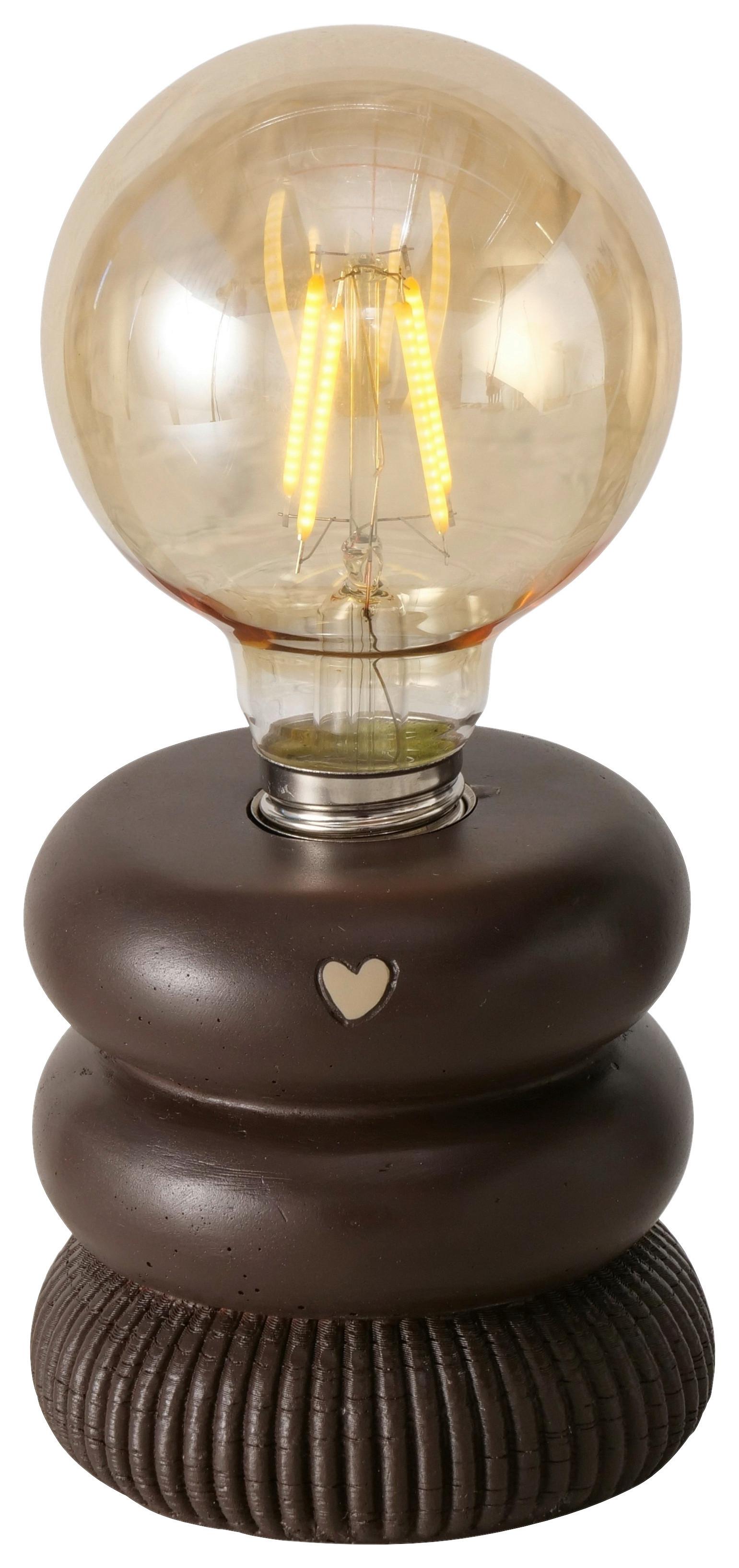 LED-Dekoleuchte Kulan Braun max. 0,03 Watt - Braun, Design, Glas/Stein (8,5/17,5cm) - Mömax