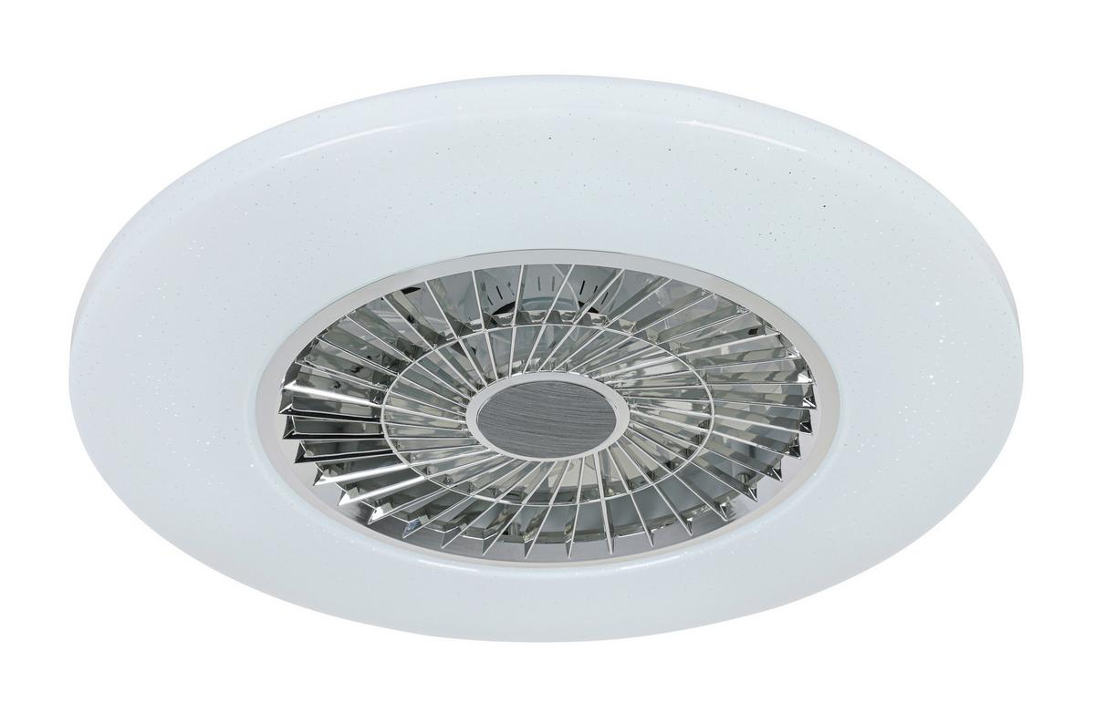 LED-Deckenleuchte Luftiku Weiß/Chromfarben max. 50 Watt - Chromfarben/Weiß, KONVENTIONELL, Kunststoff/Metall (58/14,5cm) - Premium Living