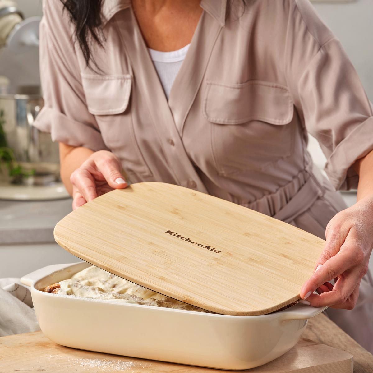 FORMA DO ZAPIEKANIA STONEWARE - kremowy/biały, Basics, materiały naturalne/ceramika (24cm) - Kitchenaid