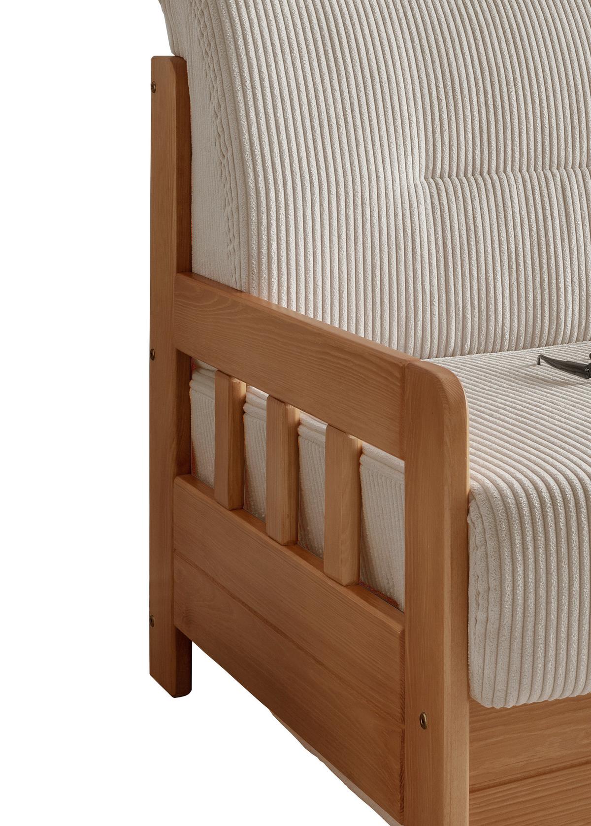 Schlafsofa Camino Holzkorpus Kiefer/Beige - Beige/Kieferfarben, MODERN, Holz/Textil (154/88/90cm) - Livetastic