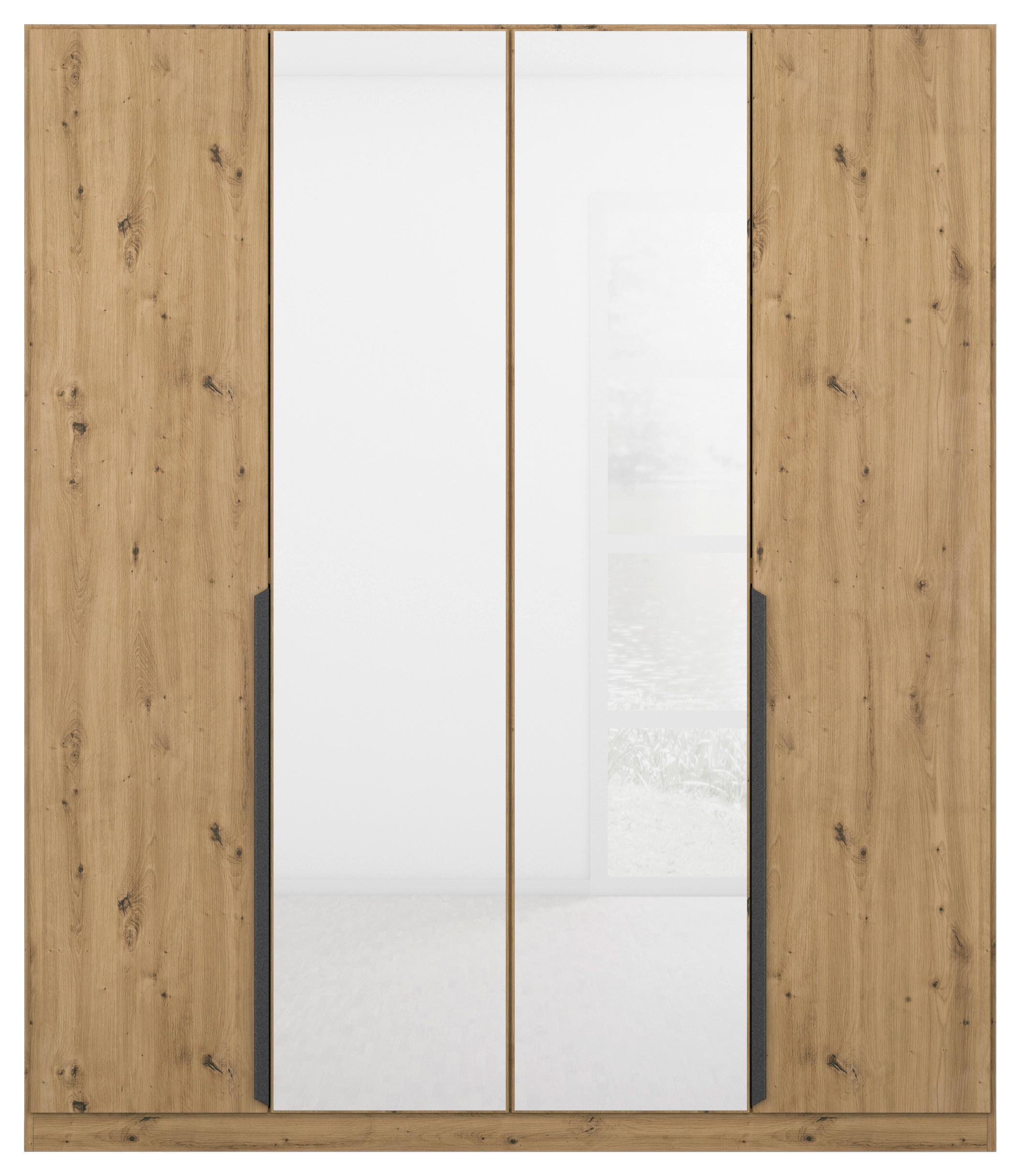 DULAP USI ROTATIVE ARTEMIS - alb/stejar Artisan, Modern, sticlă/material pe bază de lemn (181/210/54cm) - Modern Living