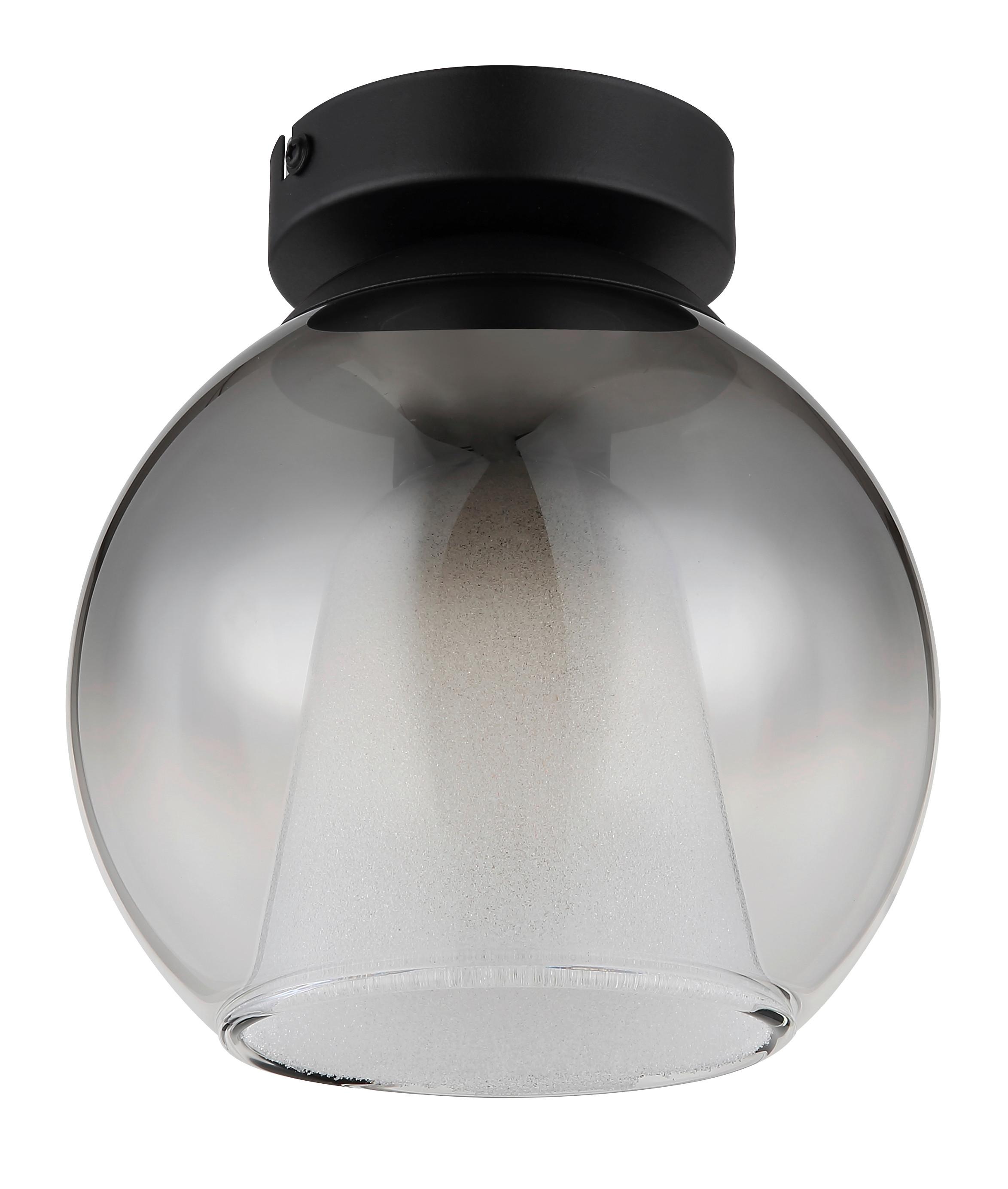 DECKENLEUCHTE 15749D BARRY - Klar/Schwarz, Basics, Glas/Metall (18/19cm) - Globo