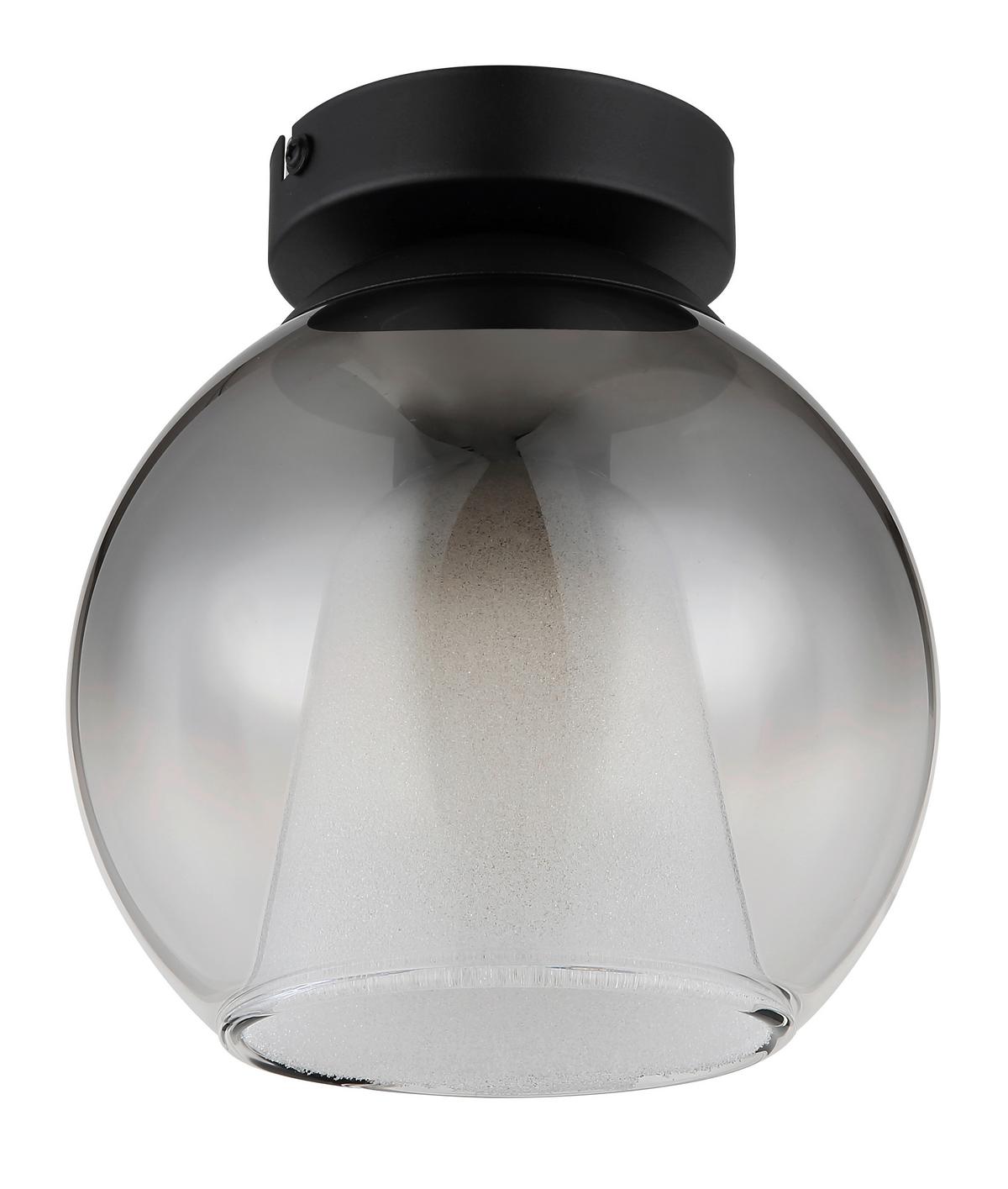 DECKENLEUCHTE 15749D BARRY - Klar/Schwarz, Basics, Glas/Metall (18/19cm) - Globo