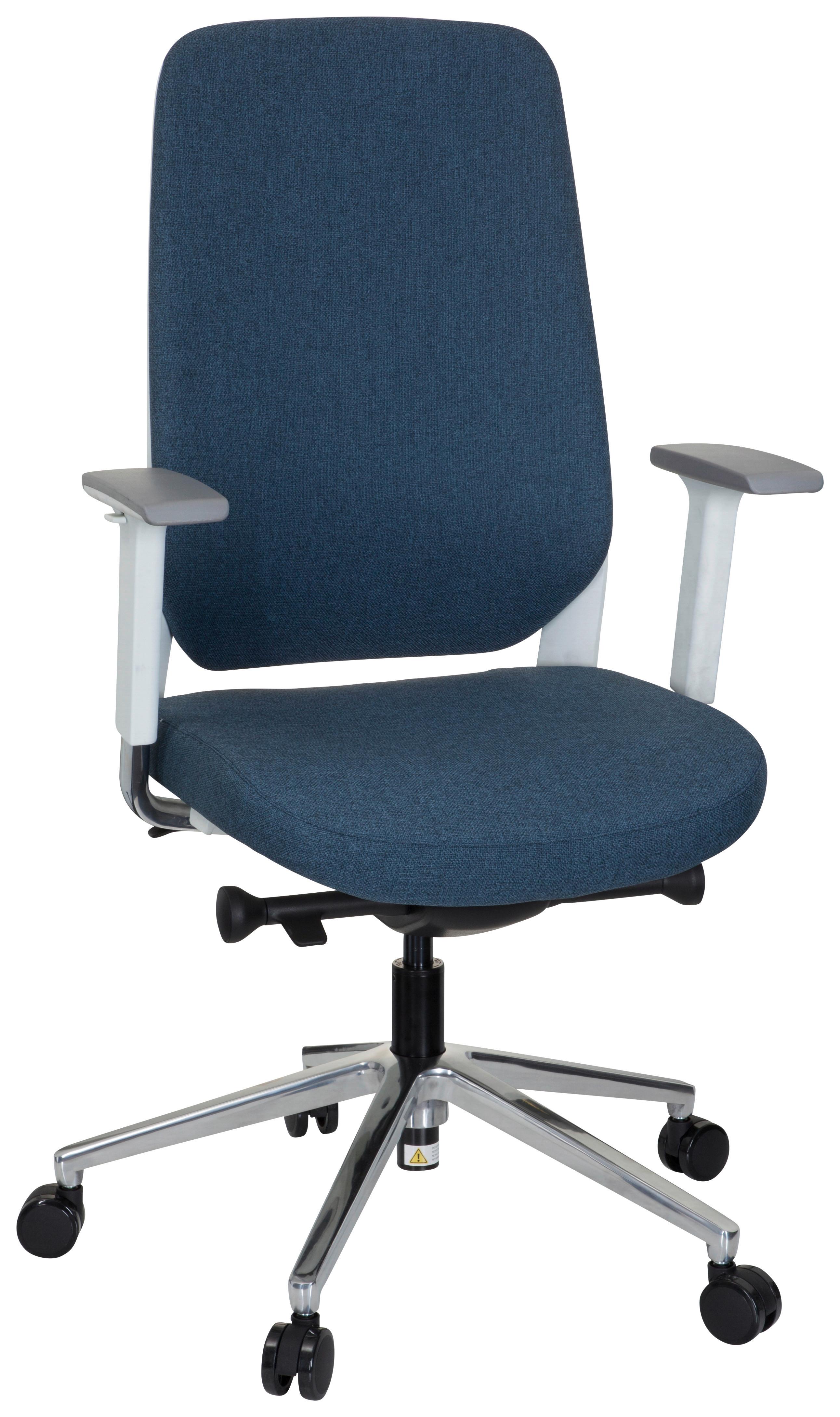 Pisarniški Stol Chiaro T4 White, Modra - modra/bela, Moderno, kovina/umetna masa (56/131/67cm) - MID.YOU