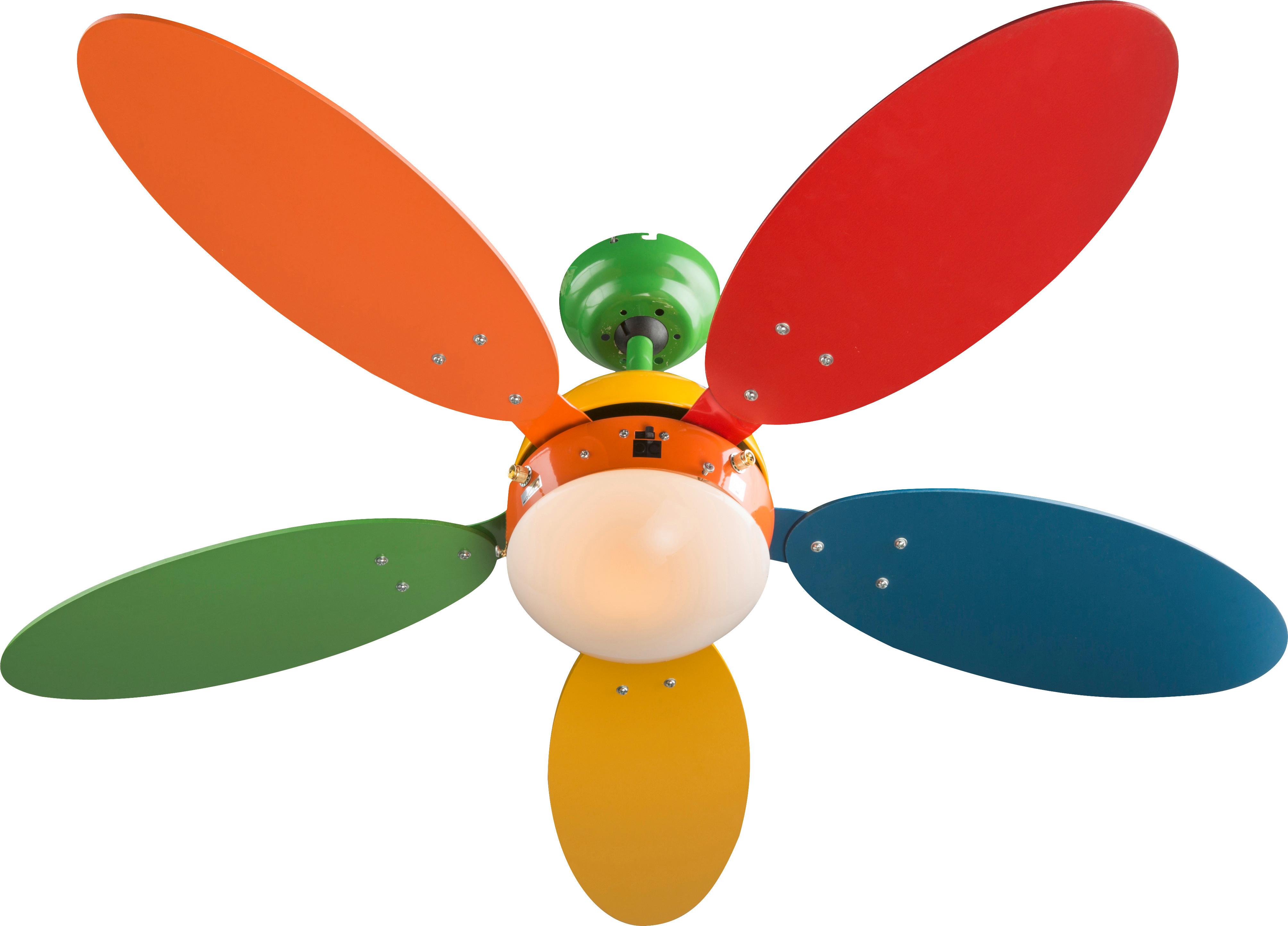 Deckenventilator Boni max. 60 Watt - Multicolor, KONVENTIONELL, Glas/Holz (106,6/37cm) - Globo