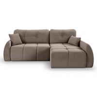 Ecksofa Sancho Long Beigebraun - Beigebraun/Schwarz, Basics, Holz/Kunststoff (255/155cm) - MID.YOU