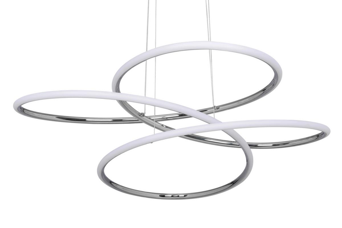 LAMPA WISZĄCA LED BALTIMORE *SBN* - kolor srebrny, Design, tworzywo sztuczne/metal (84,5/150cm) - Novel