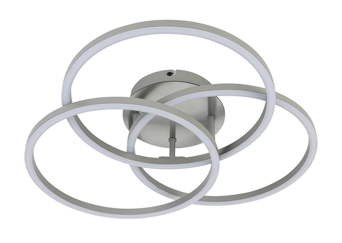 Led-deckenleuchte Roland - Silberfarben/Nickelfarben, Modern, Kunststoff/Metall (47/38,5/8cm) - Mömax