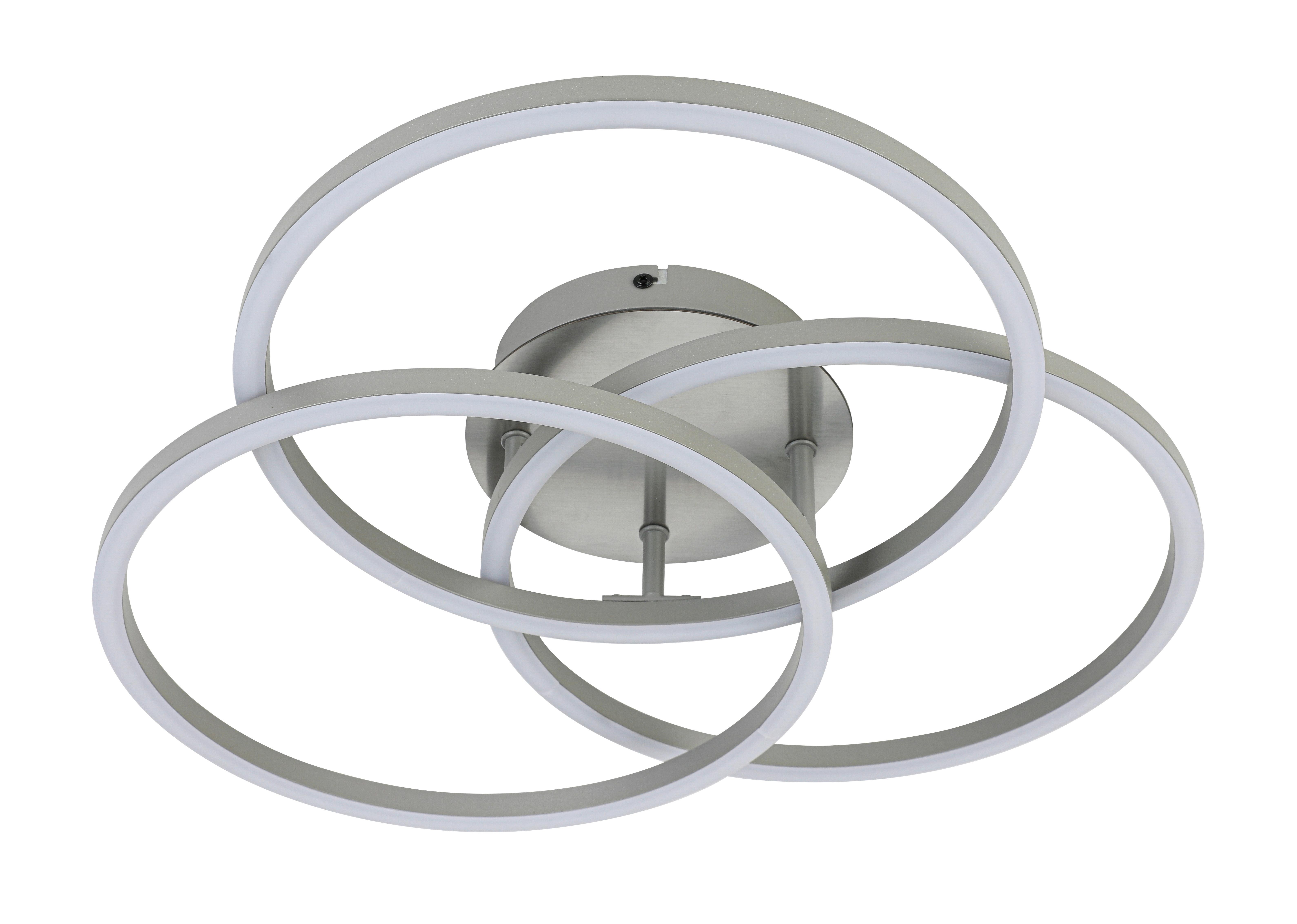 LED-TAKLAMPA ROLAND - silver/nickelfärgad, Modern, metall/plast (47/38,5/8cm) - Mömax