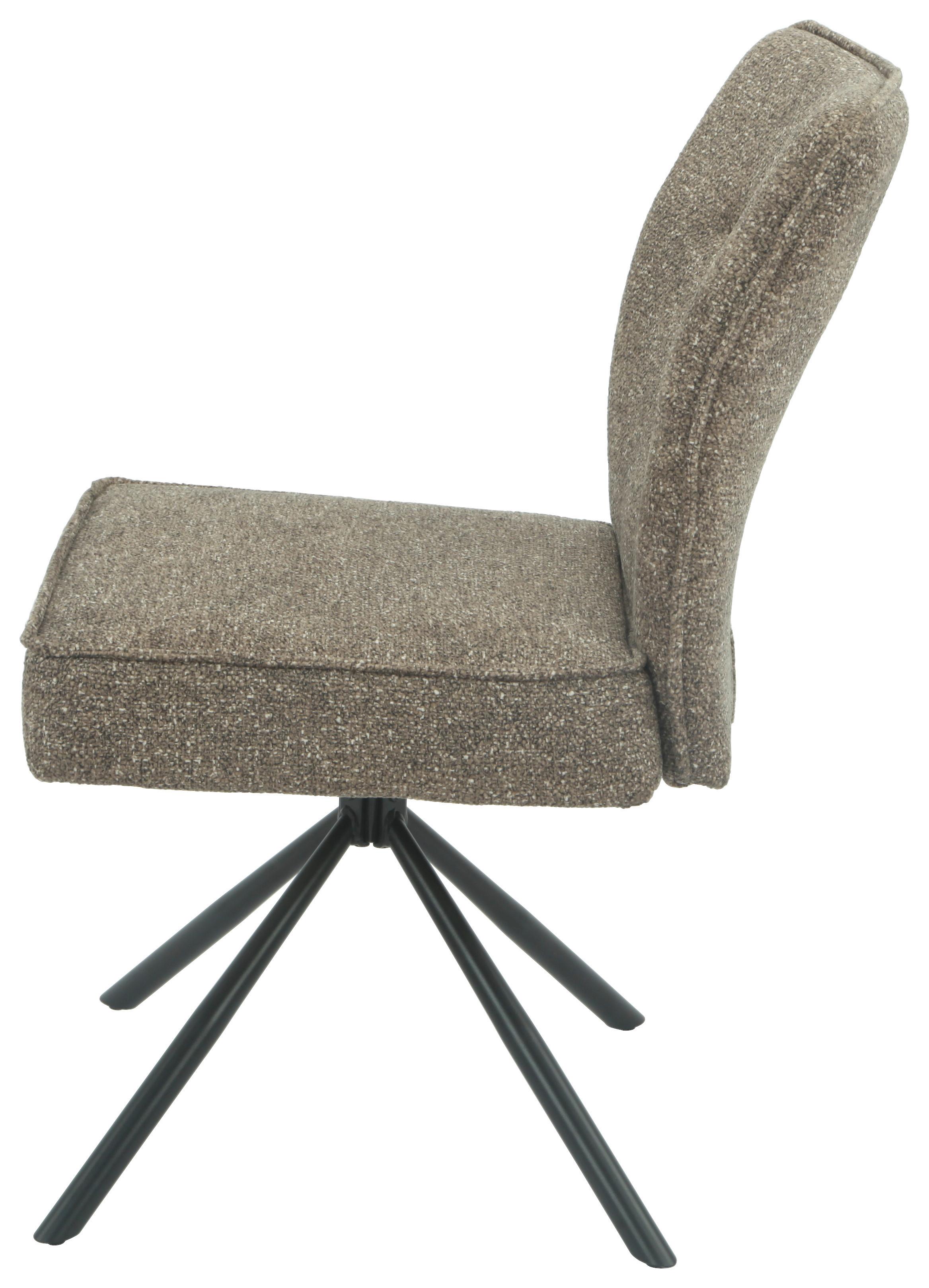 STOL ELLEN GIGA S - brun/svart, Modern, metall/textil (49/90,5/65,5cm) - Premium Living