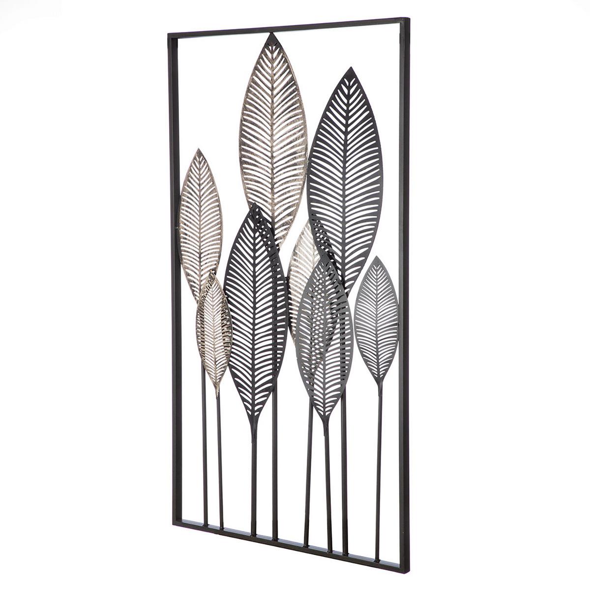 Metallbild Palmblätter Braun/Goldfarben ca. 53x95cm - Champagner/Goldfarben, Basics, Metall (53/95cm)