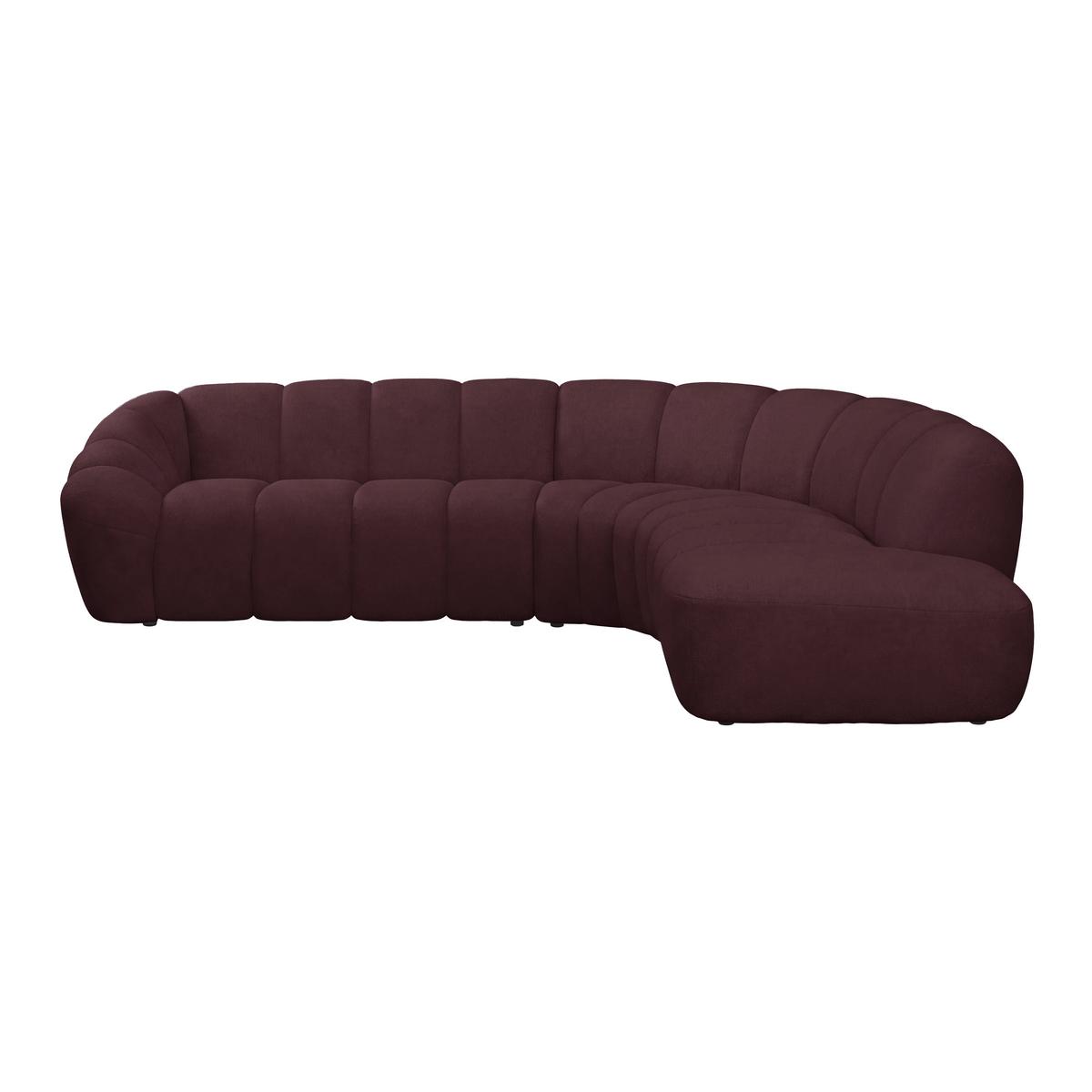 Megasofa Deseo Bordeaux - Bordeaux/Schwarz, MODERN, Kunststoff/Textil (310/250cm) - Mömax