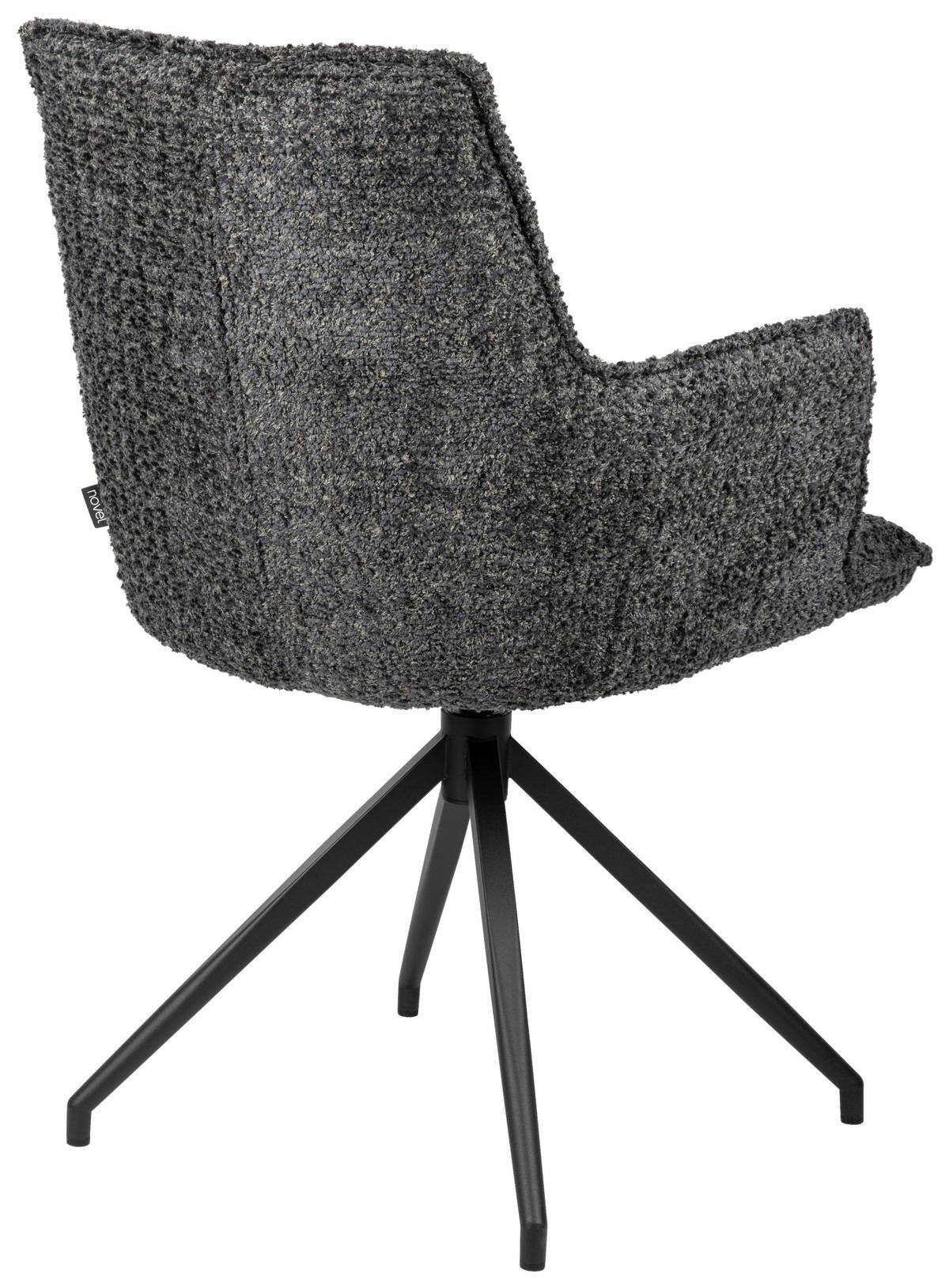 KRZESŁO Z PODŁOKIETNIKAMI OSAKA VENGA -EXKLUSIV- - ciemnoniebieski/czarny, Design, metal/tkanina (59/89,5/63cm) - Novel